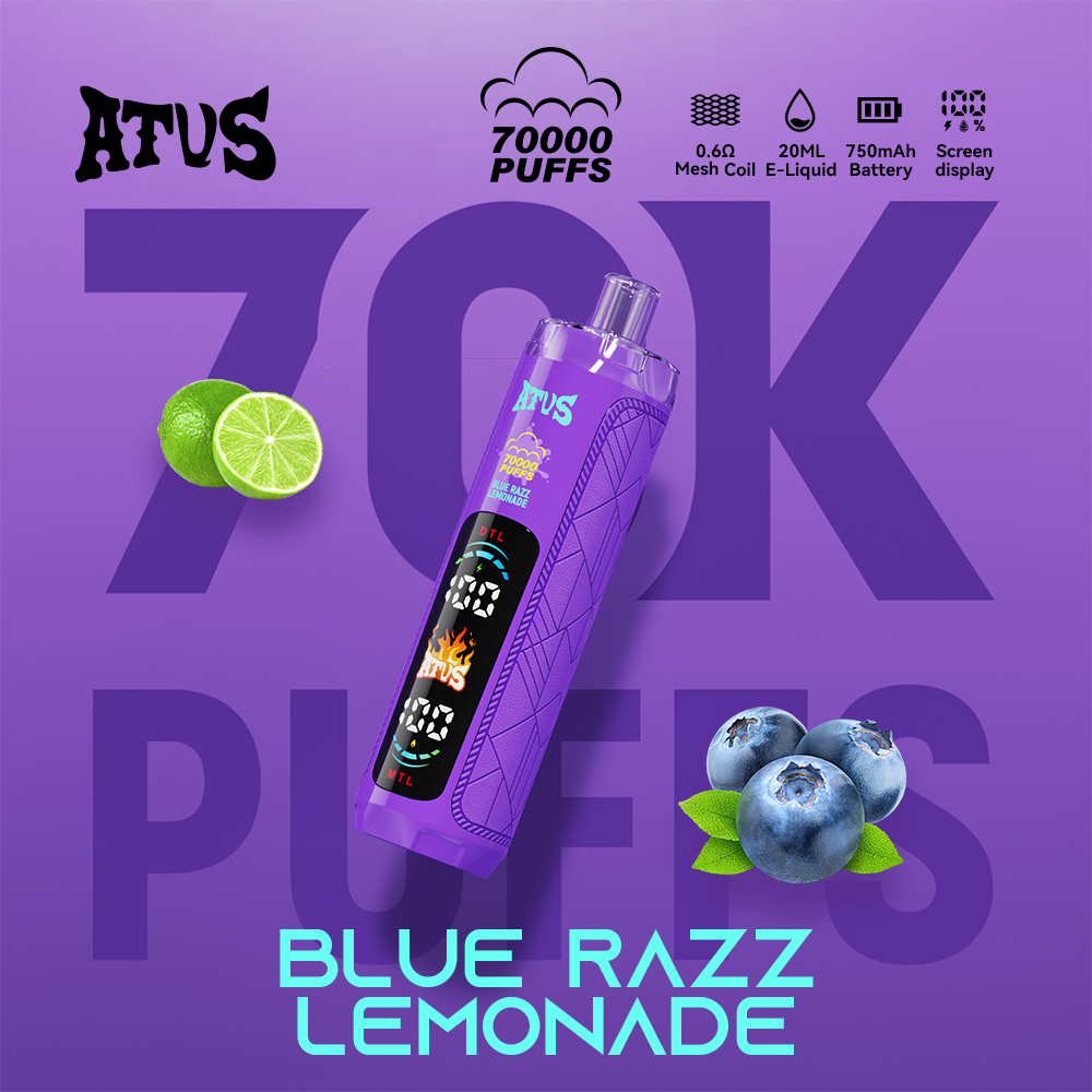 ATVS 70000 70K Puffs Original DTL/MTL Modes LED Display Disposable DTL Vape Pen 