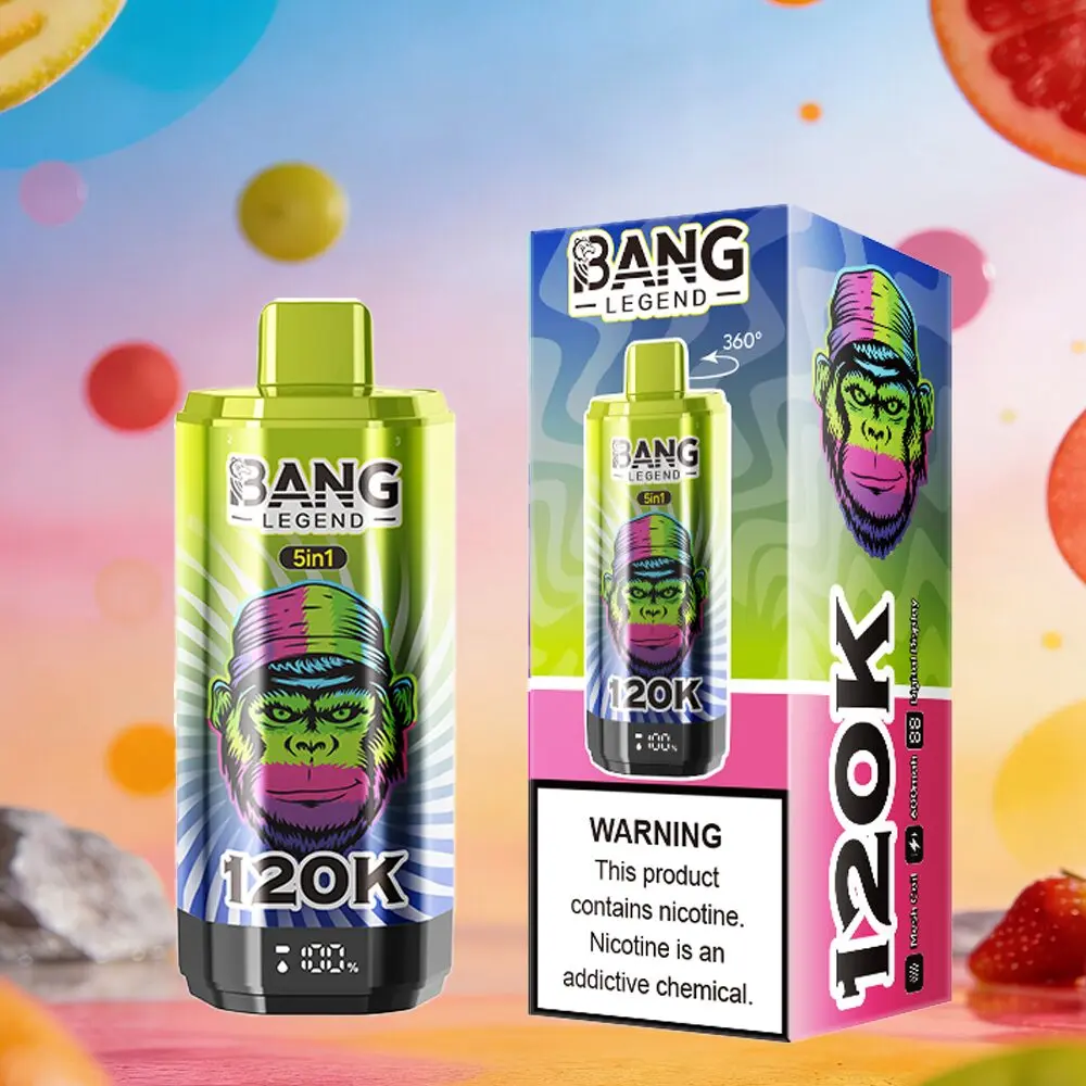 Bang Legend 120000 120K Puffs 5 in 1 Flavors & 5 oil tanks Rechargeable LCD Display Disposable Vape EU Warehouse 