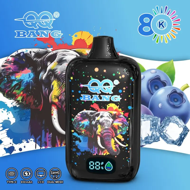 QQ Bang 80K Disposable Vape|Type-C Rechargeable LCD Display E-Cigarette 