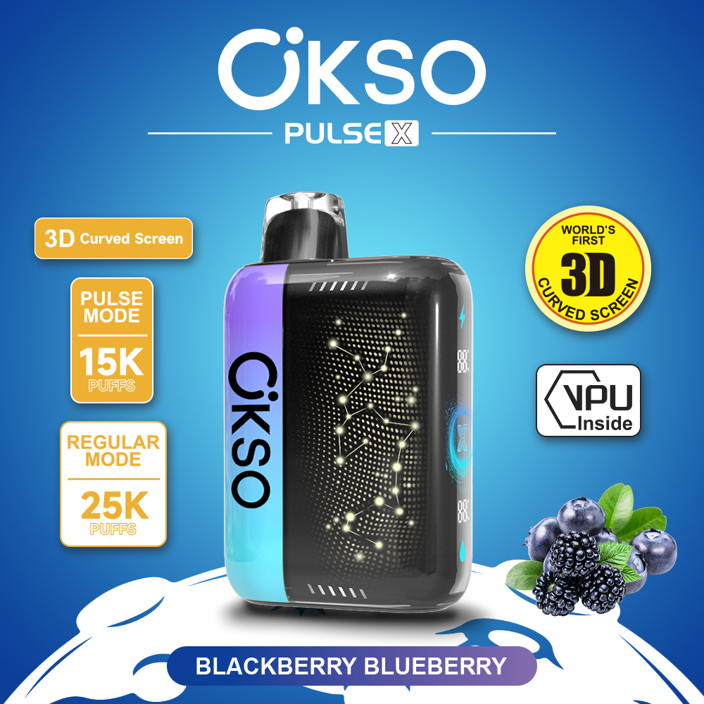 OKSO Pulse X 25000 25K Puffs Pulse/Regular Mode LED Display Disposable Vape 