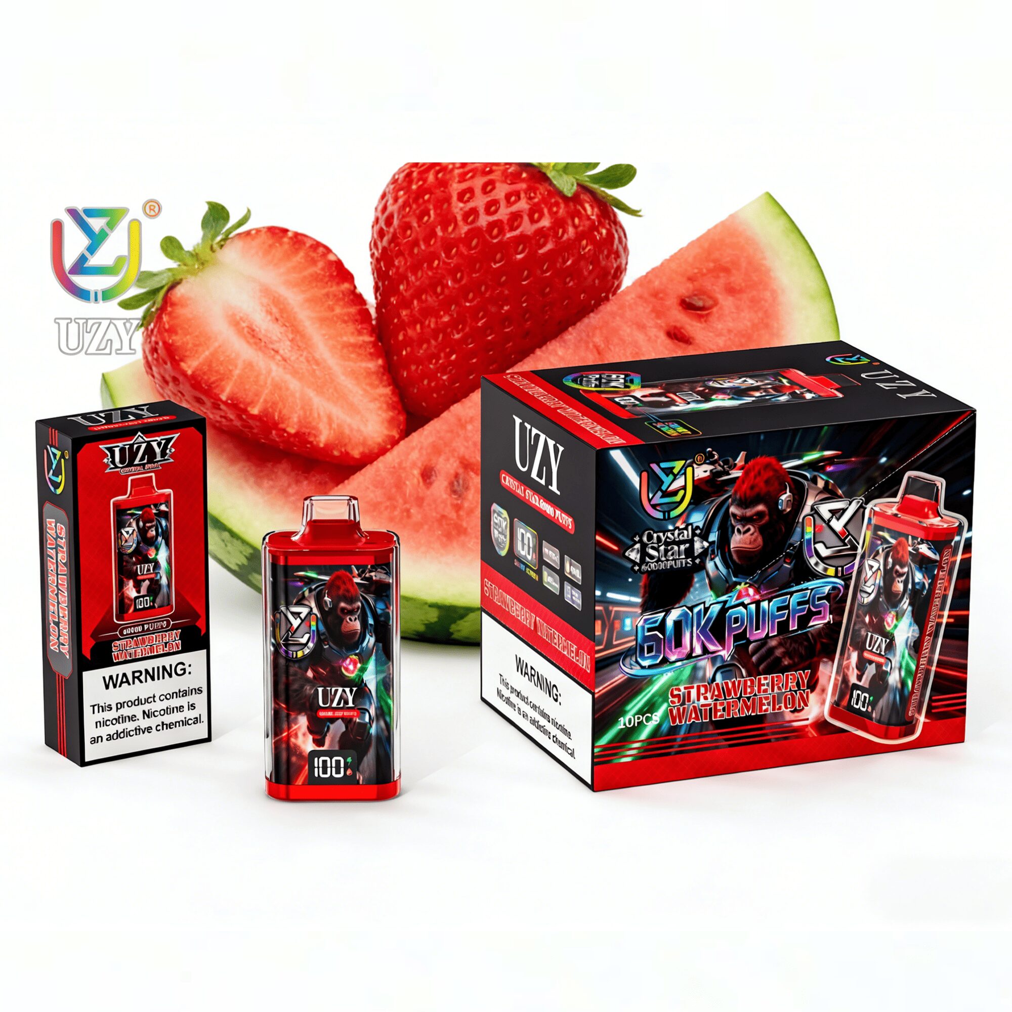 UZY Crystal Star 60000 60K Puffs Smart Display Rechargeable Original Disposable Vape 