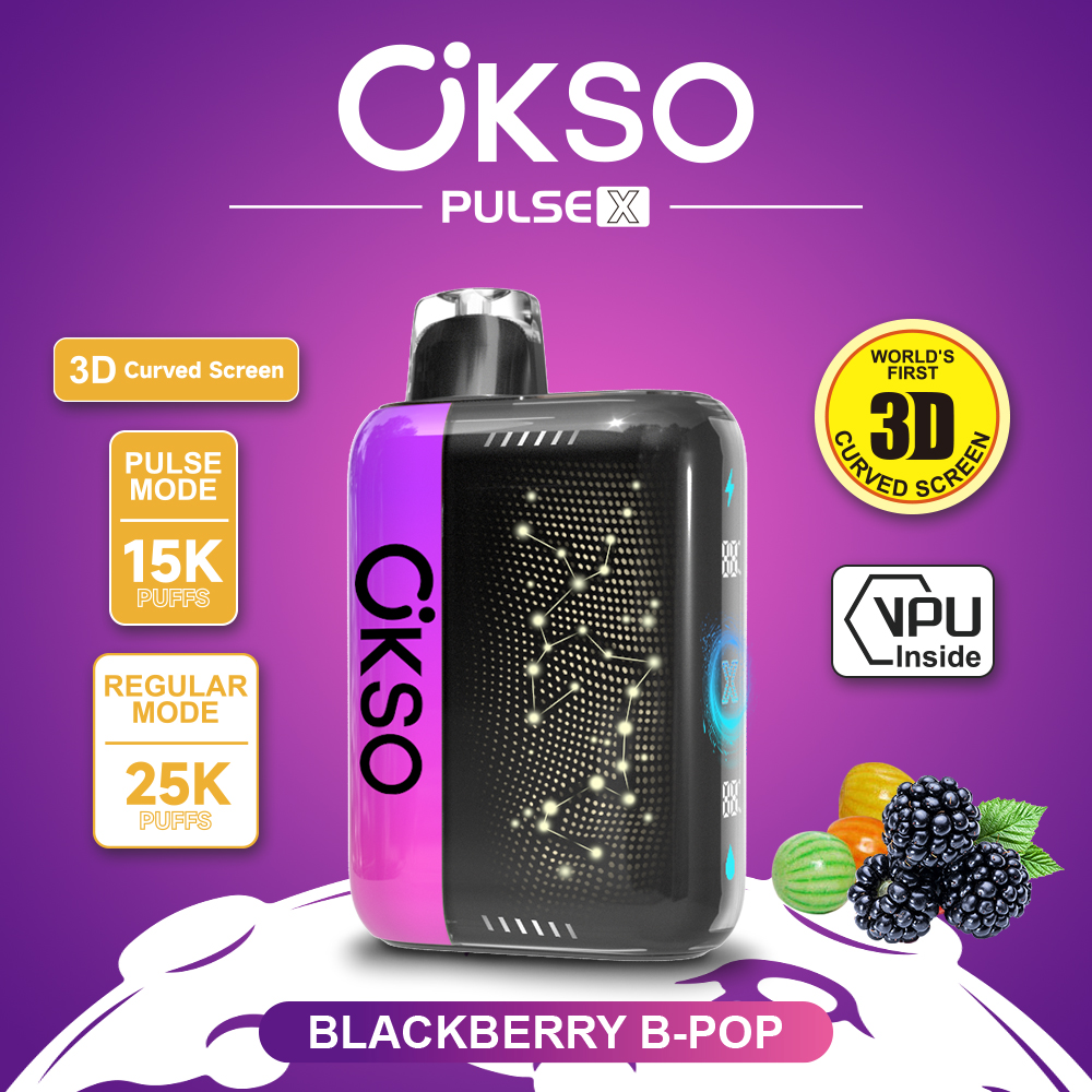 OKSO Pulse X 25000 25K Puffs Pulse/Regular Mode LED Display Disposable Vape 