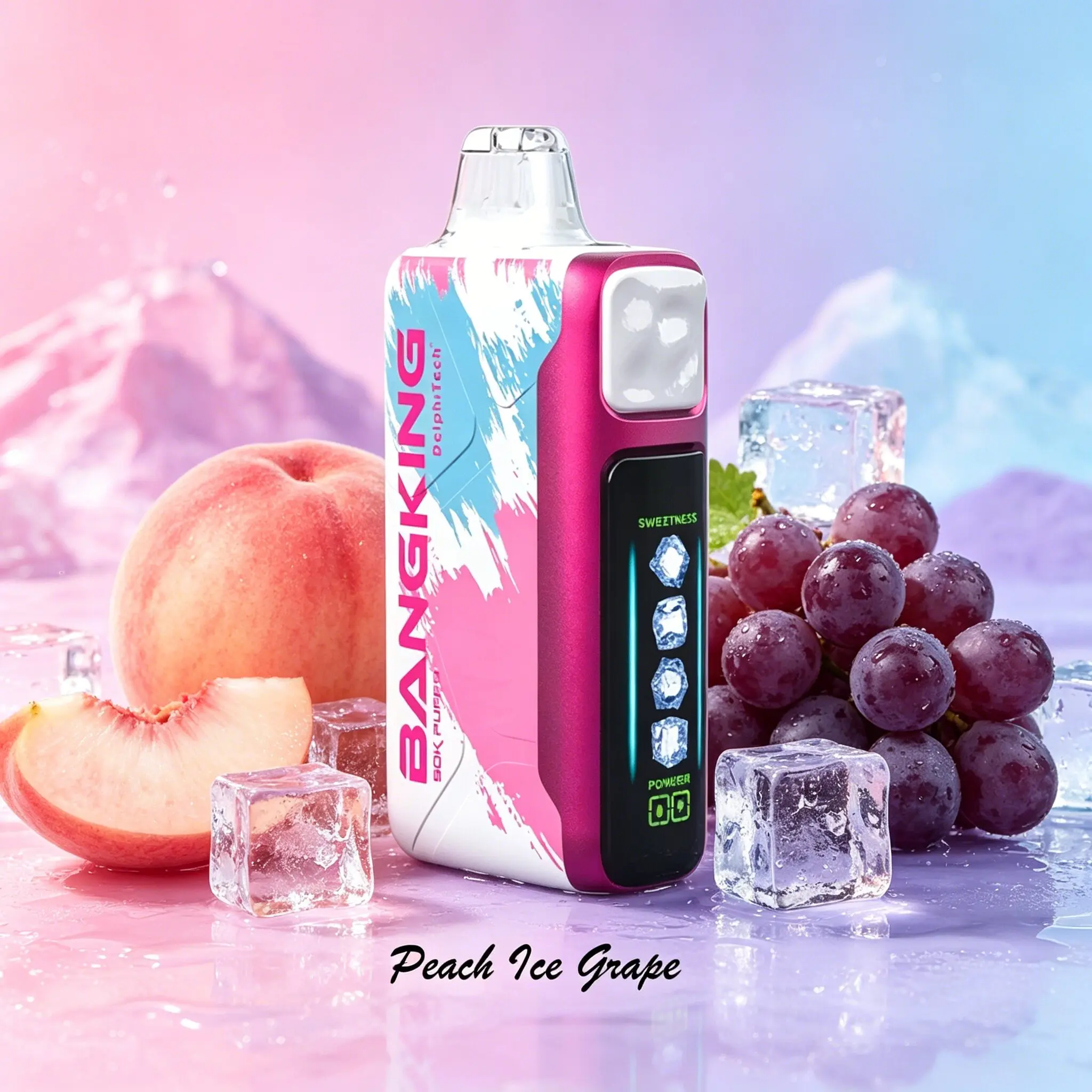 Bang King Ice Cool 60000 60K Puffs Adjustable Ice Level LED Display Disposable Vape Japan warehouse 