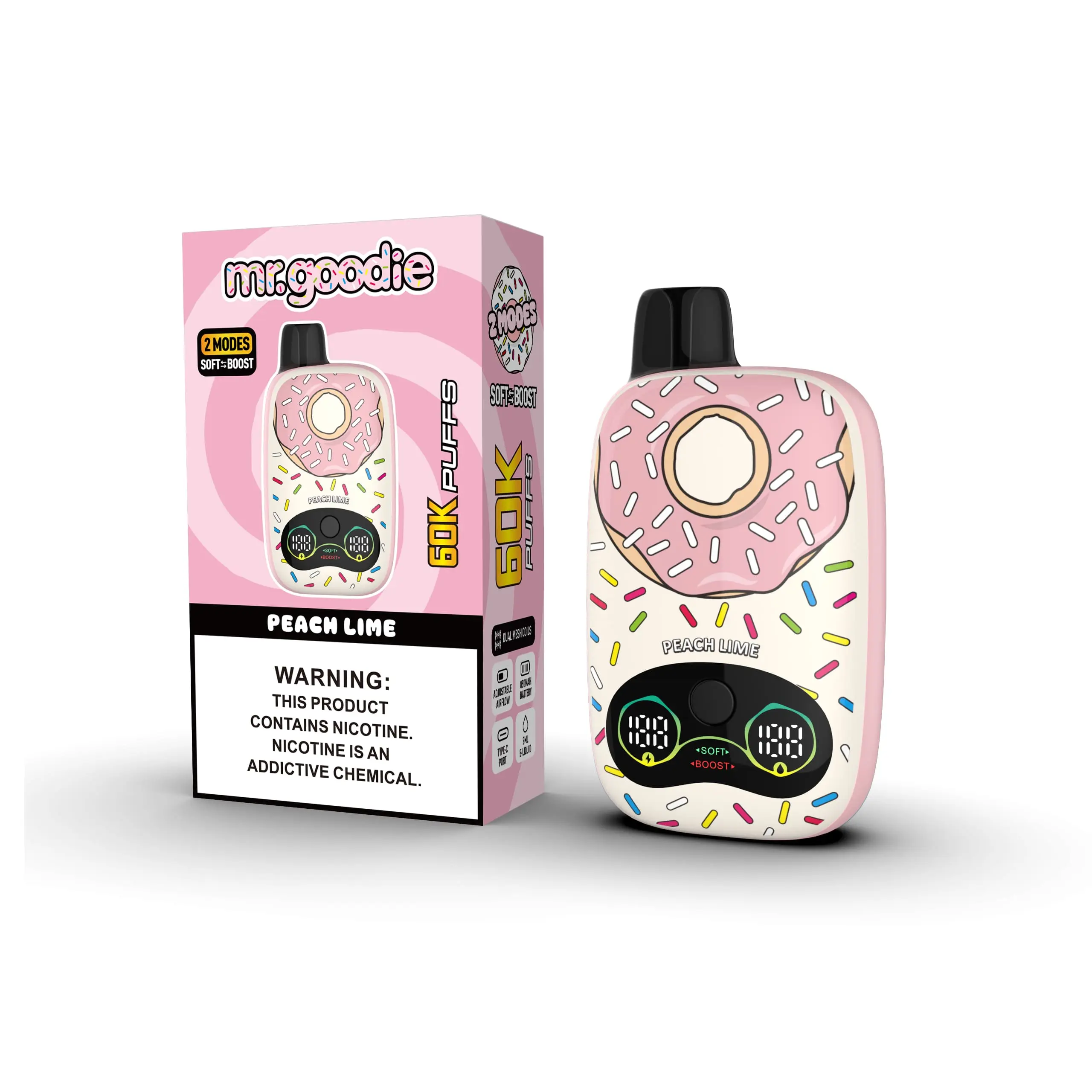 Mr.Goodie Donut 60000 60K Puffs Adjustable Airflow Dual Mesh Original Disposable Vape 
