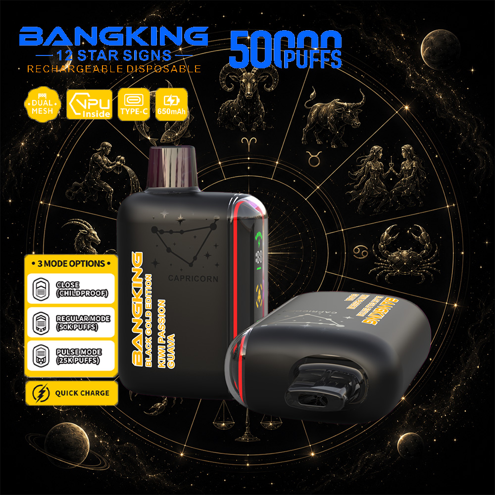 Bang King 12 Star Signs 50K 50000 Puffs Dual Mesh LED Display Disposable Vape 