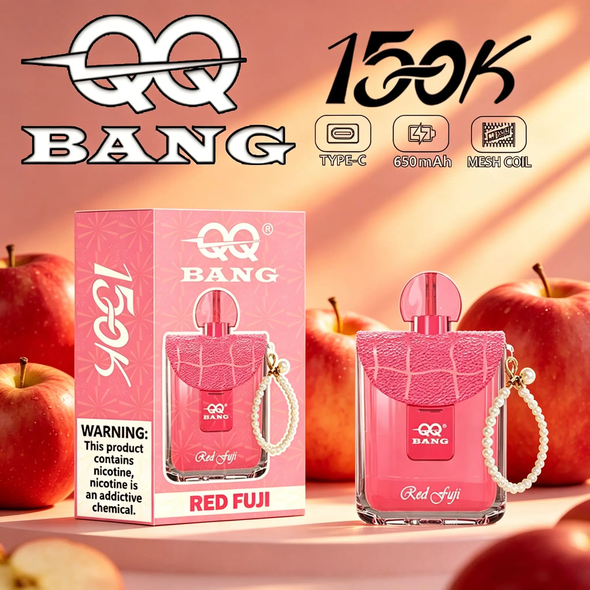 QQ Bang 150K Disposable Vape|Type-C Rechargeable Portable E-Cigarette 