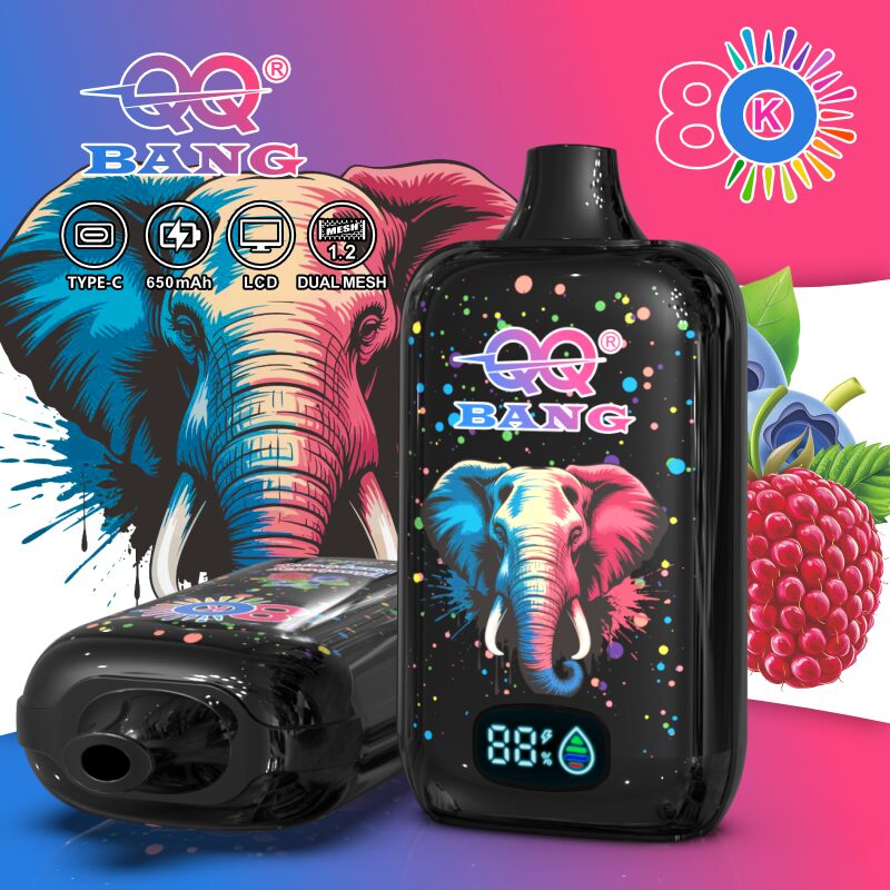 QQ Bang 80K Disposable Vape|Type-C Rechargeable LCD Display E-Cigarette 
