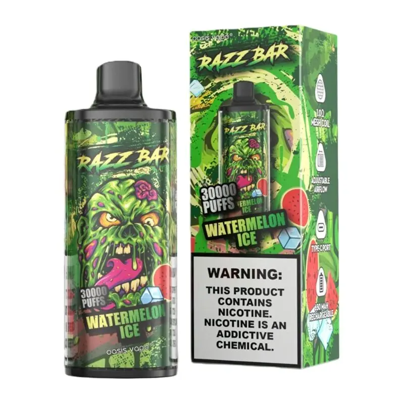 Razz Bar 30000 30K Puffs Disposable Vape | Long Lasting Rechargeable Vape with Adjustable Airflow 