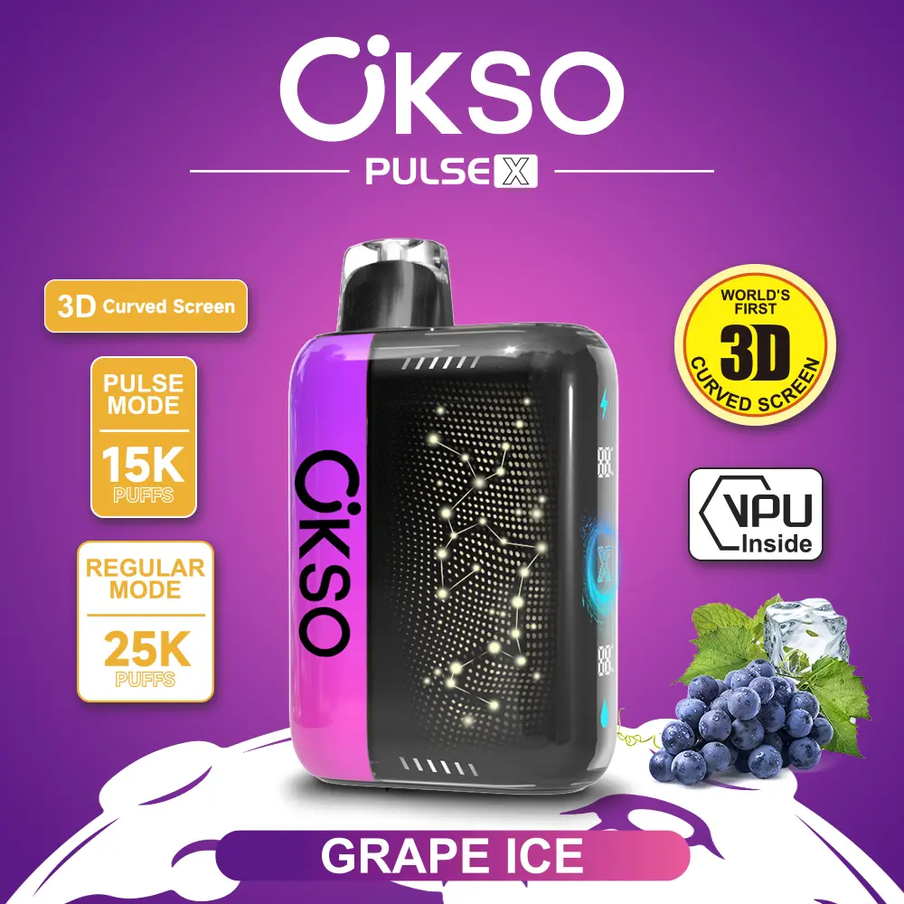 OKSO Pulse X 25000 25K Puffs Pulse/Regular Mode LED Display Disposable Vape 