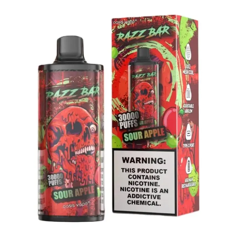 Razz Bar 30000 30K Puffs Disposable Vape | Long Lasting Rechargeable Vape with Adjustable Airflow 