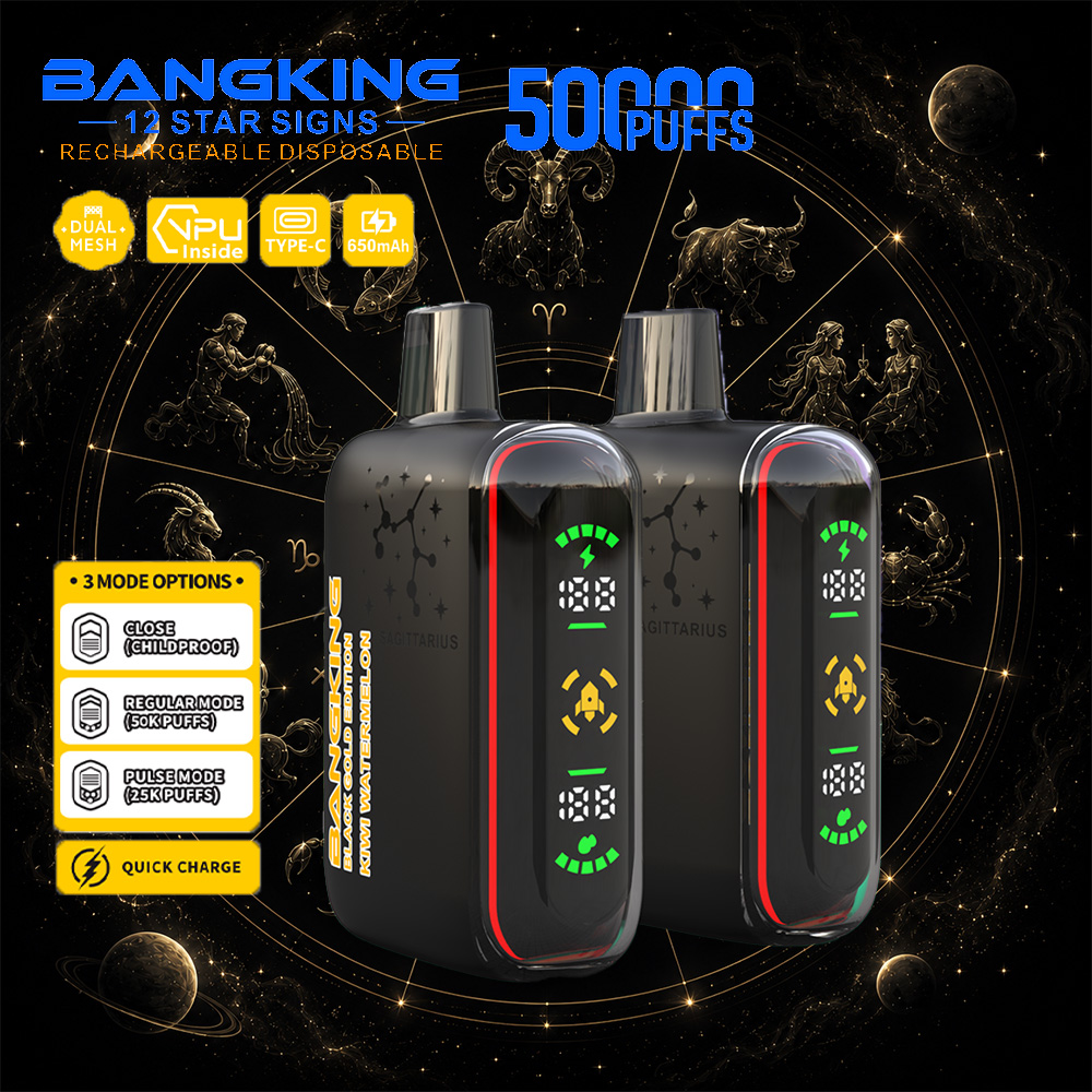 Bang King 12 Star Signs 50K 50000 Puffs Dual Mesh LED Display Disposable Vape 