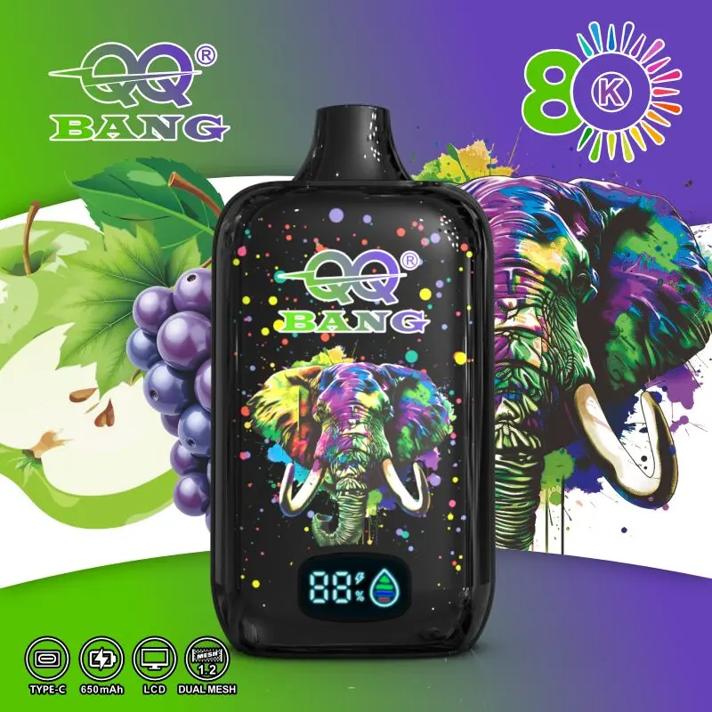 QQ Bang 80K Disposable Vape|Type-C Rechargeable LCD Display E-Cigarette 