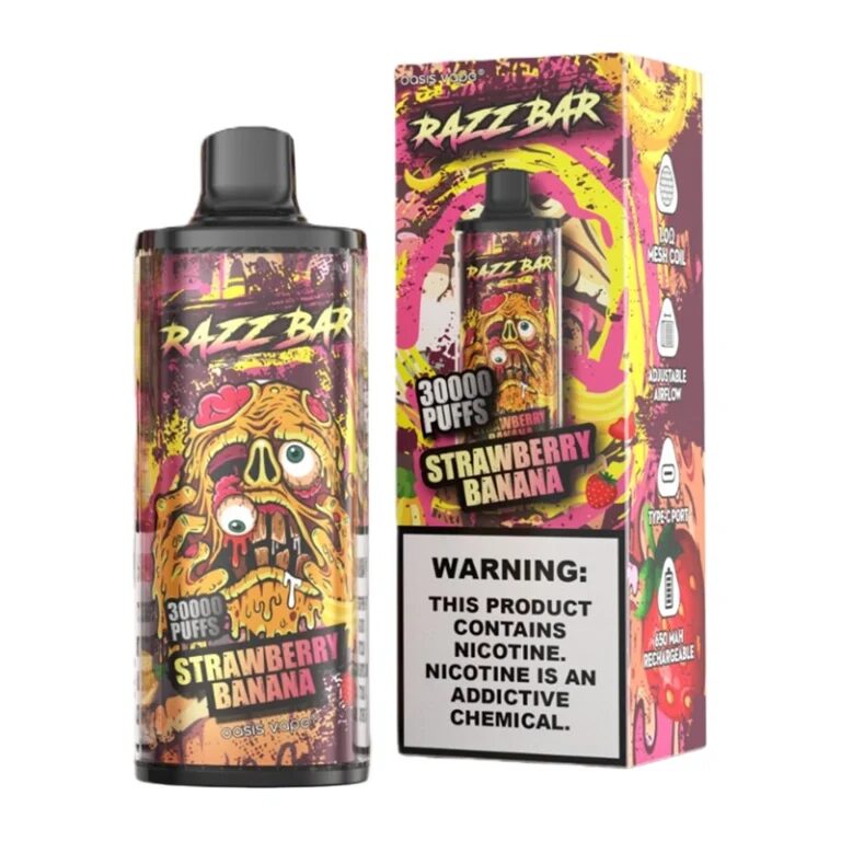 Razz Bar 30000 30K Puffs Disposable Vape | Long Lasting Rechargeable Vape with Adjustable Airflow 