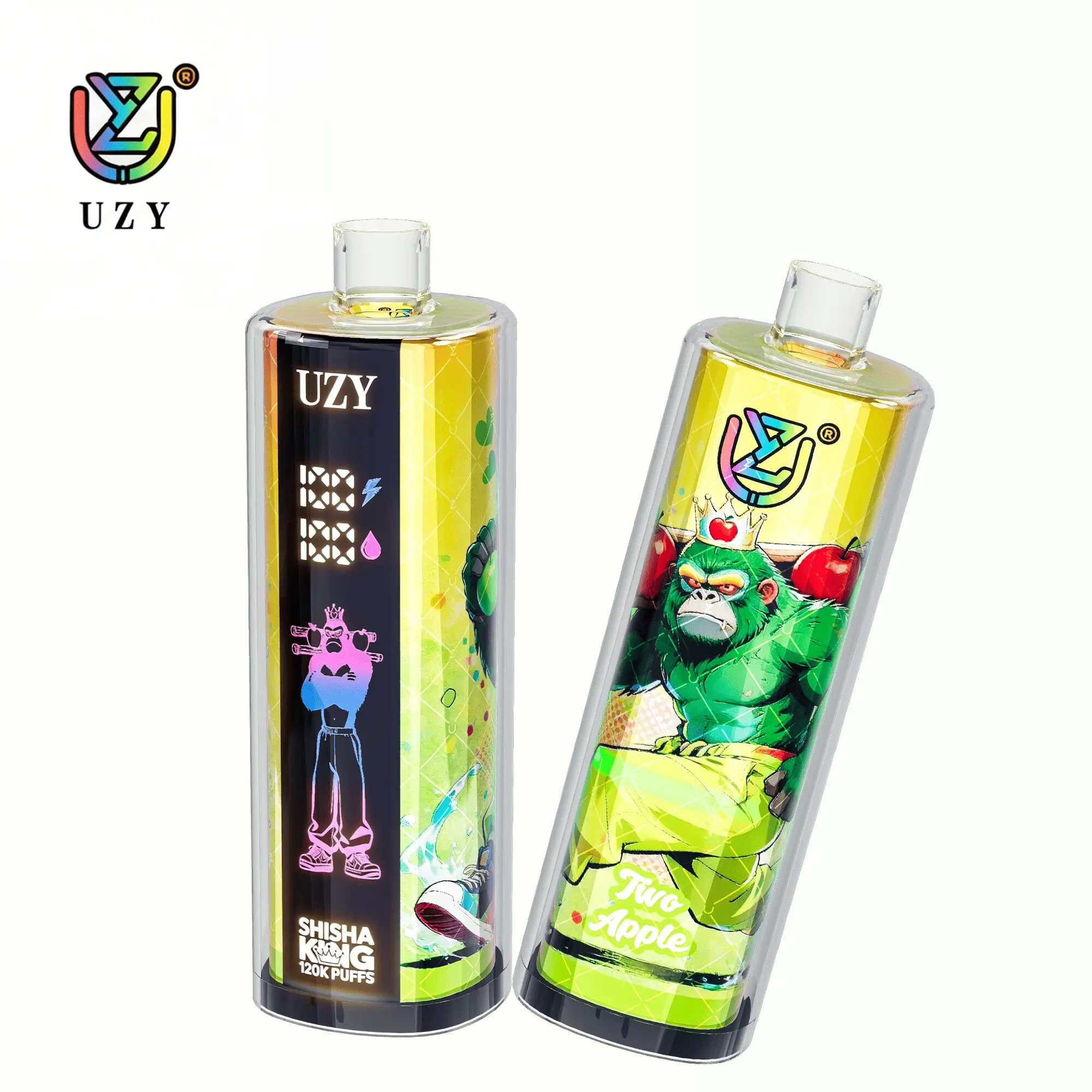 UZY Shisha Hookah King 120000 120K Puffs Smart Screen Original LED Display Disposable DTL Vape Pen 