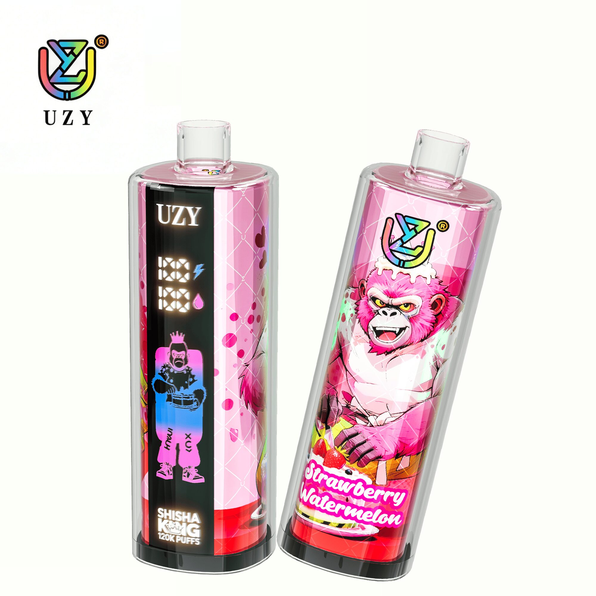 UZY Shisha Hookah King 120000 120K Puffs Smart Screen Original LED Display Disposable DTL Vape Pen 