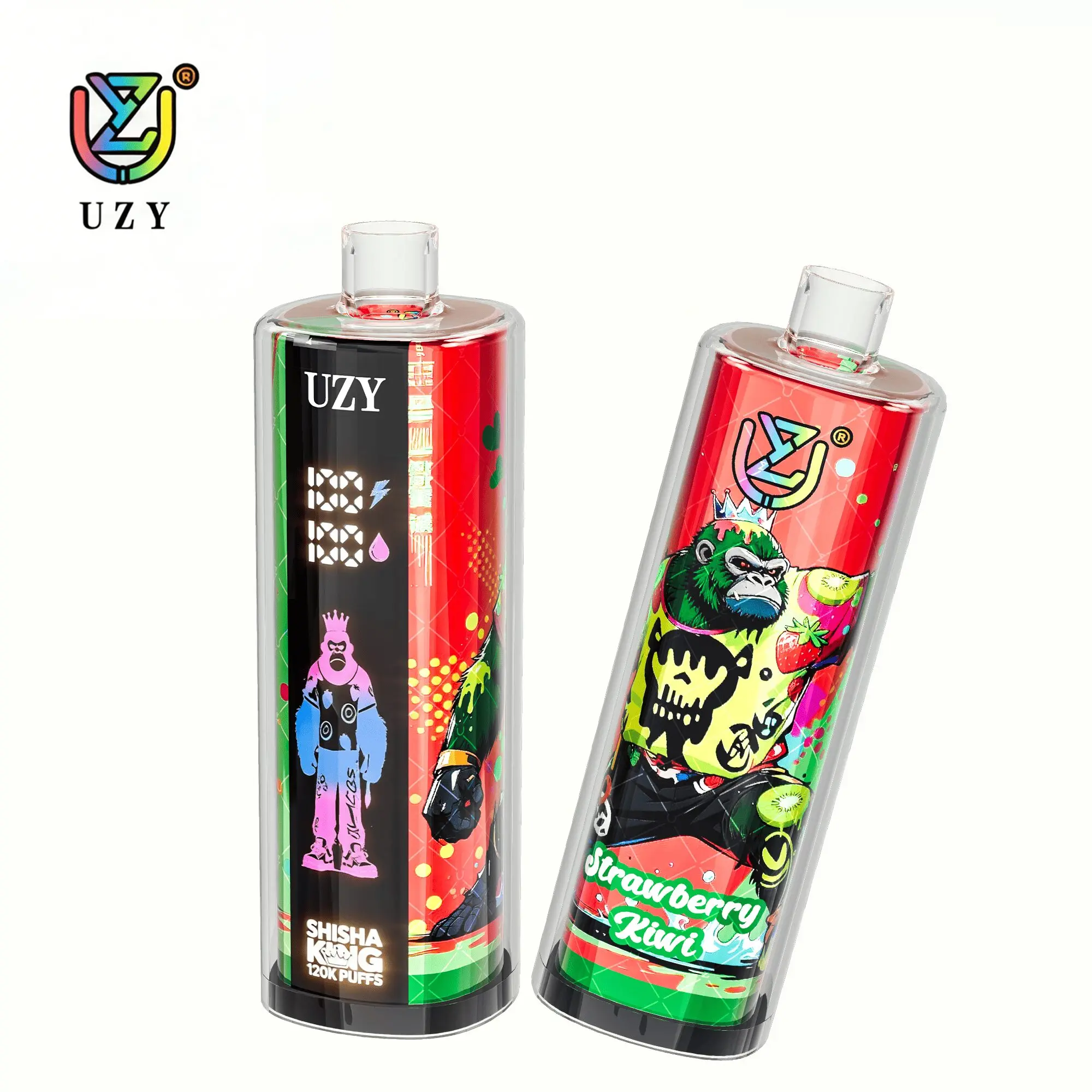 UZY Shisha Hookah King 120000 120K Puffs Smart Screen Original LED Display Disposable DTL Vape Pen 