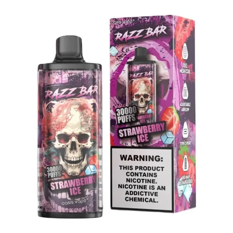 Razz Bar 30000 30K Puffs Disposable Vape | Long Lasting Rechargeable Vape with Adjustable Airflow 