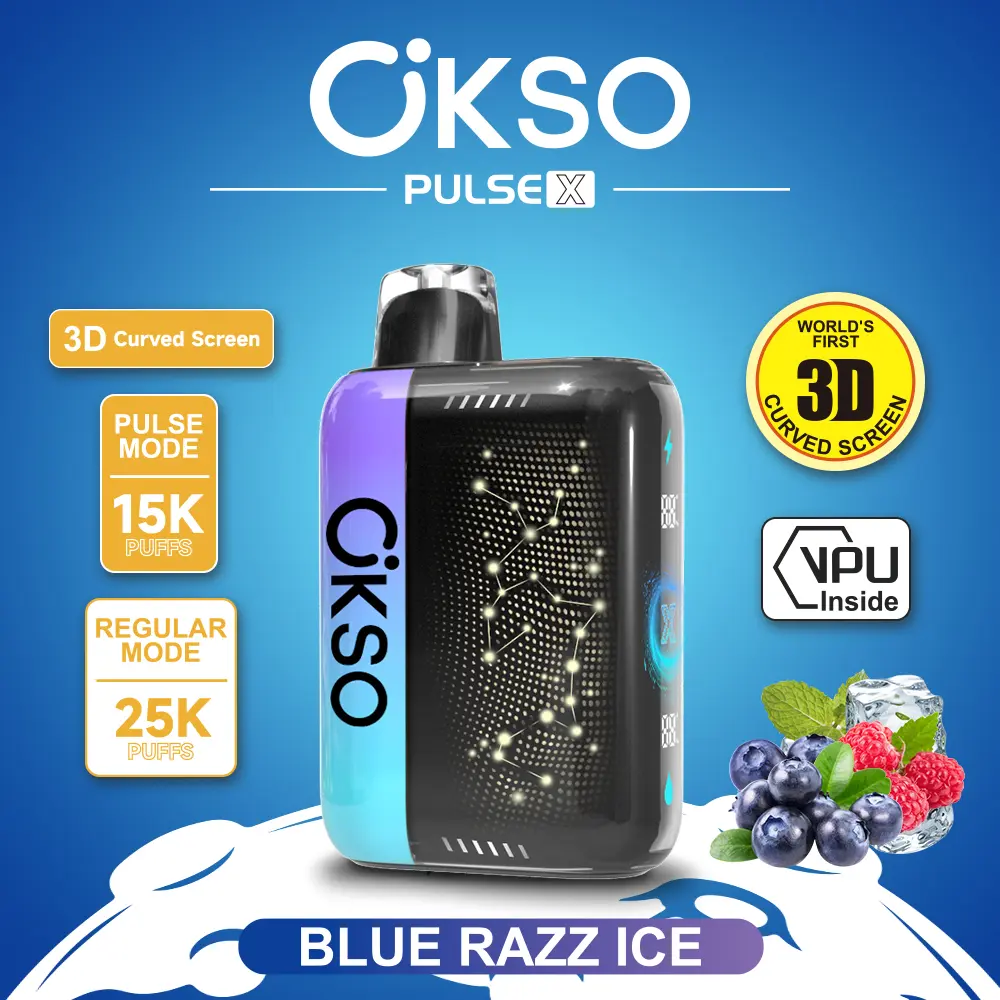 OKSO Pulse X 25000 25K Puffs Pulse/Regular Mode LED Display Disposable Vape 