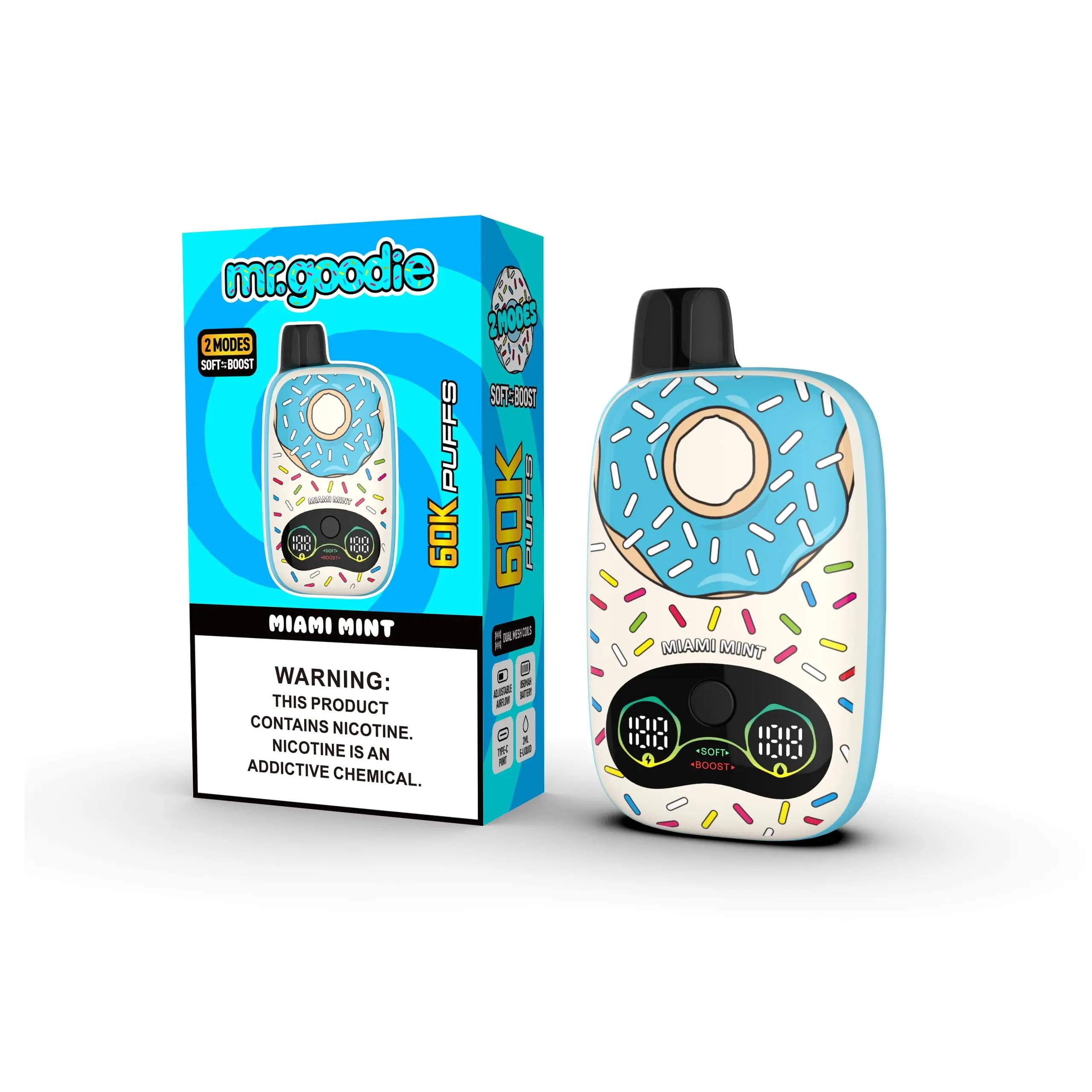 Mr.Goodie Donut 60000 60K Puffs Adjustable Airflow Dual Mesh Original Disposable Vape 