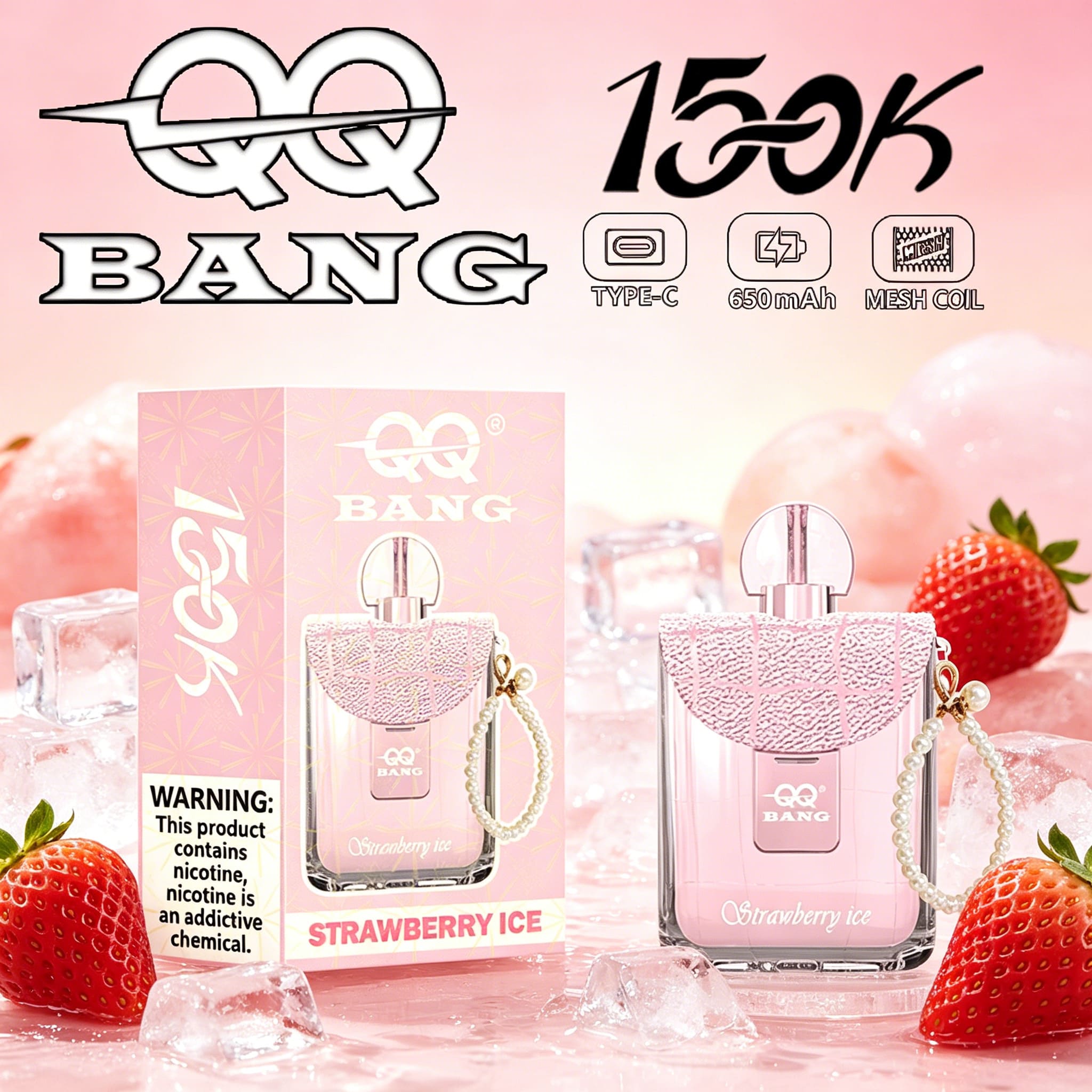 QQ Bang 150K Disposable Vape|Type-C Rechargeable Portable E-Cigarette 