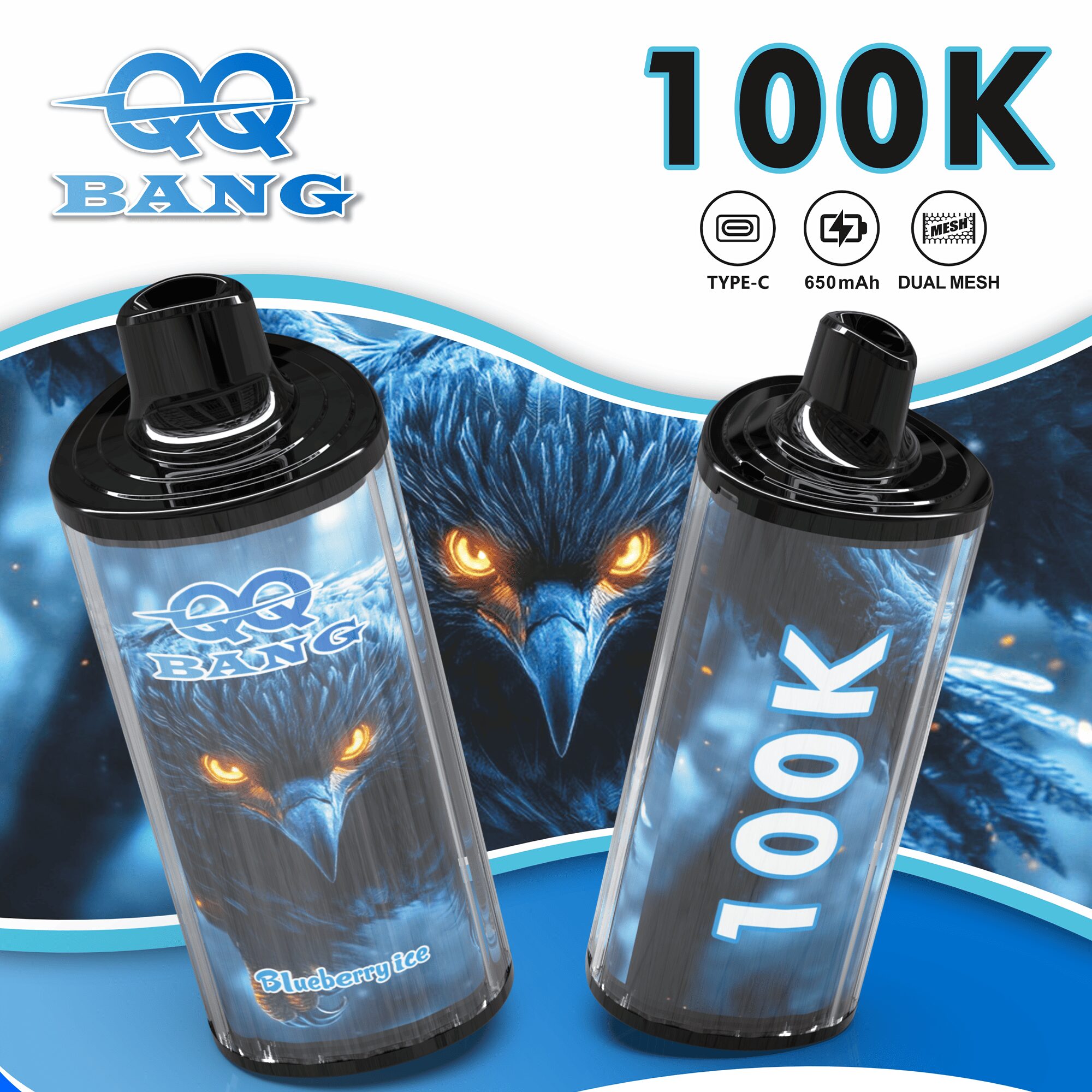 QQ Bang 100000 100K Puffs Dual Mesh Original Rechargeable Disposable Vape 