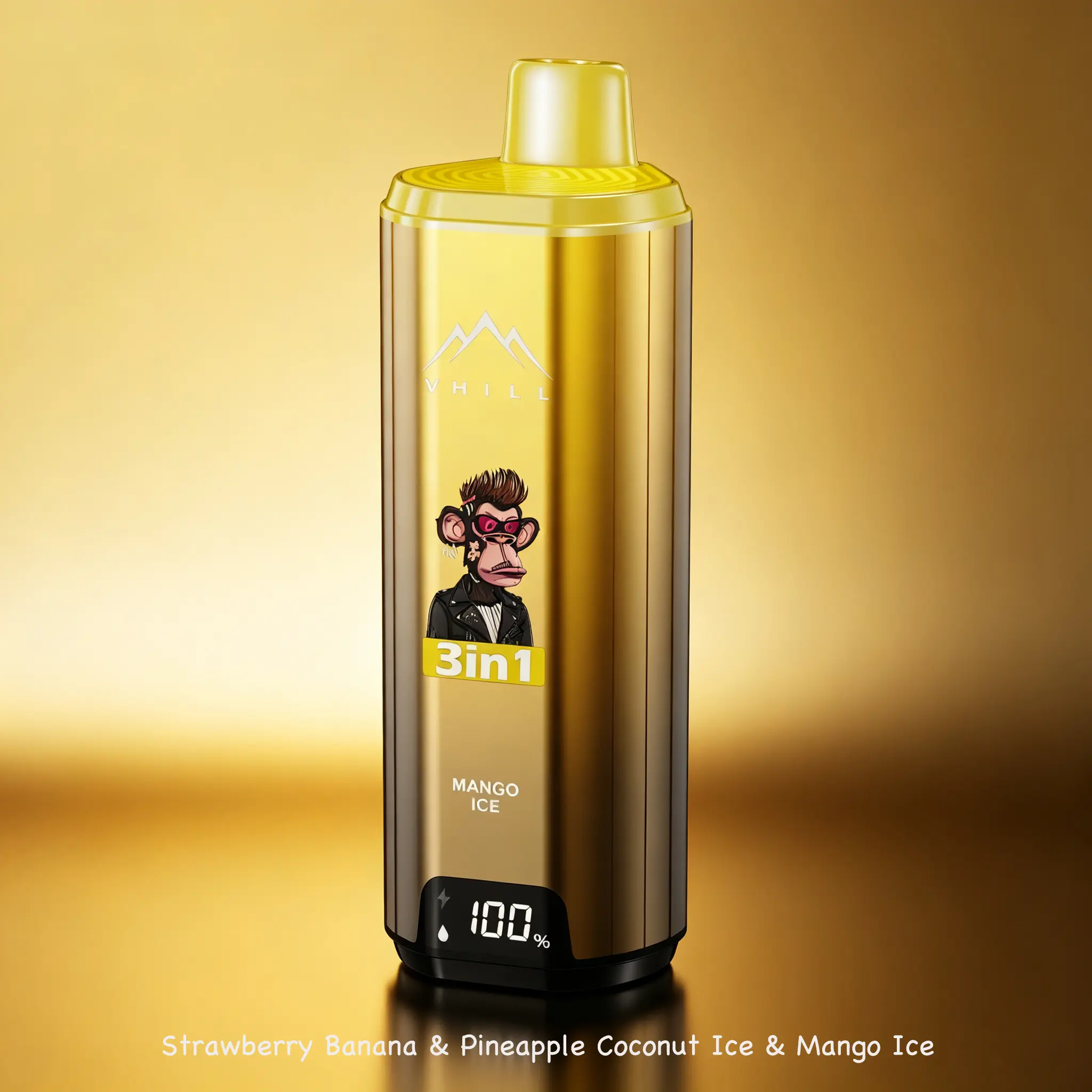 VHILL Triple 90K 90000 Puffs 3 in 1 Flavors&LED Screen Original Rechargeable Disposable Vape EU Warehouse 