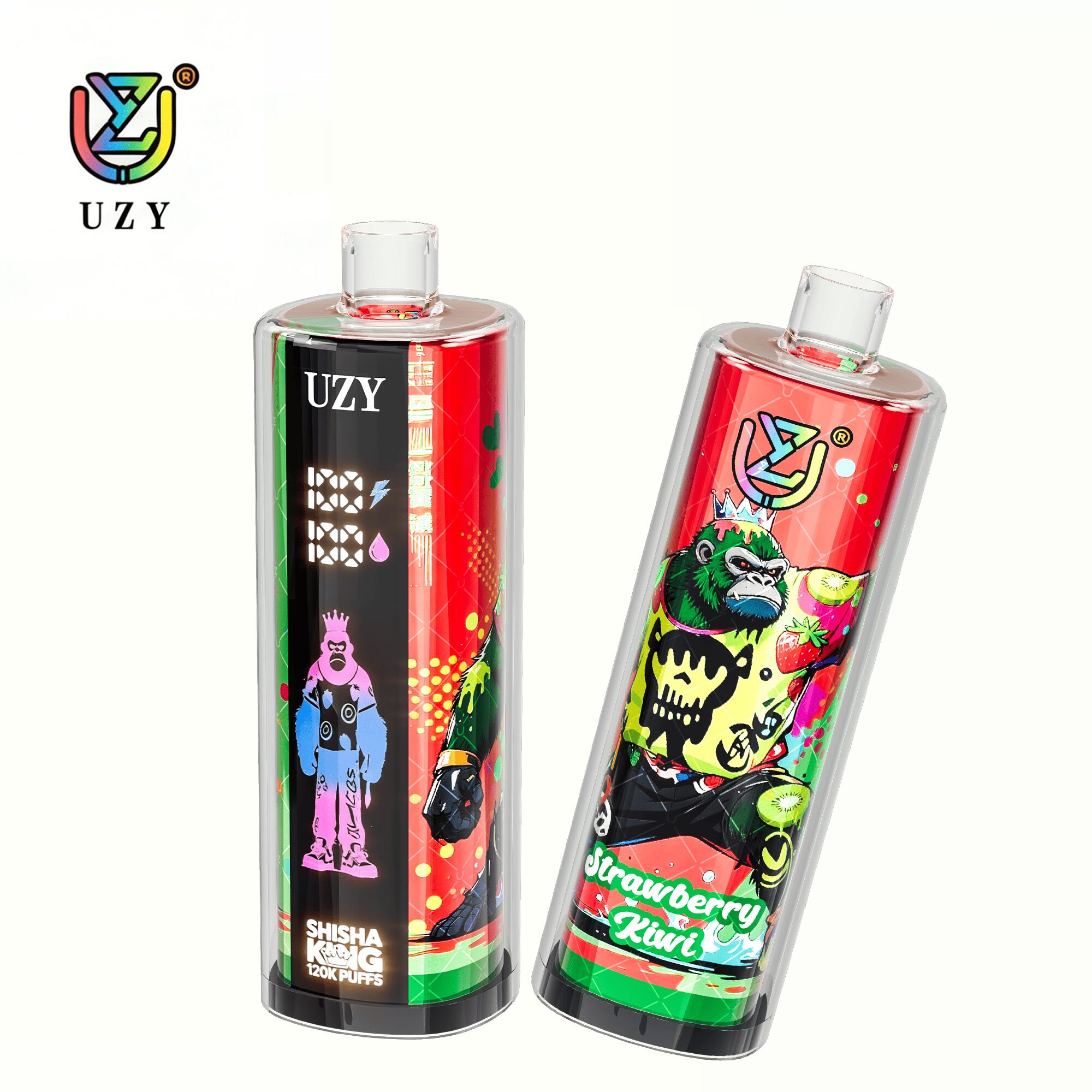 UZY Shisha Hookah King 120000 120K Puffs Smart Screen Original LED Display Disposable DTL Vape Pen 