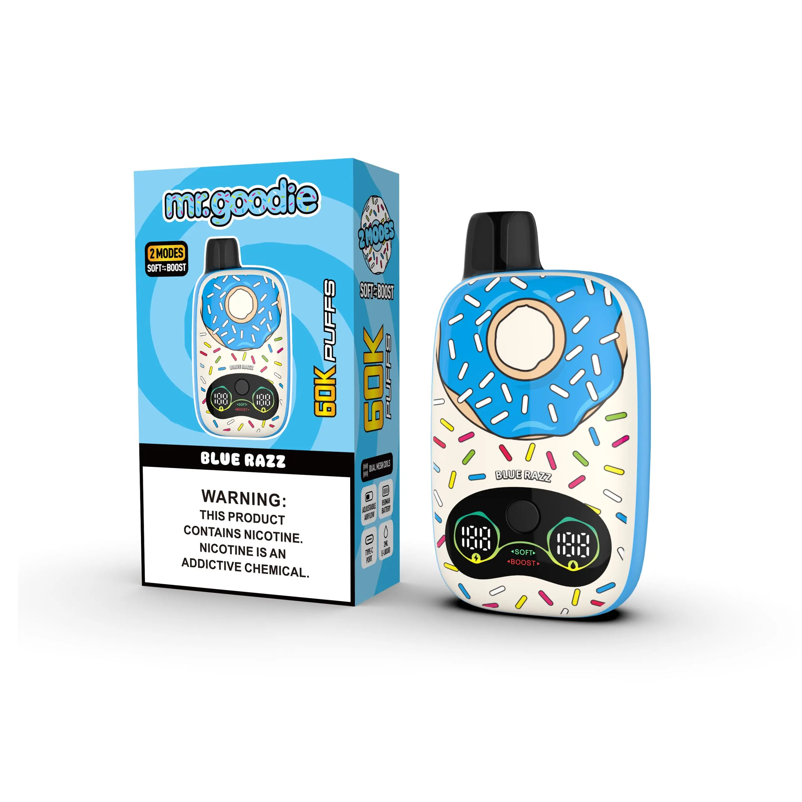 Mr.Goodie Donut 60000 60K Puffs Adjustable Airflow Dual Mesh Original Disposable Vape 