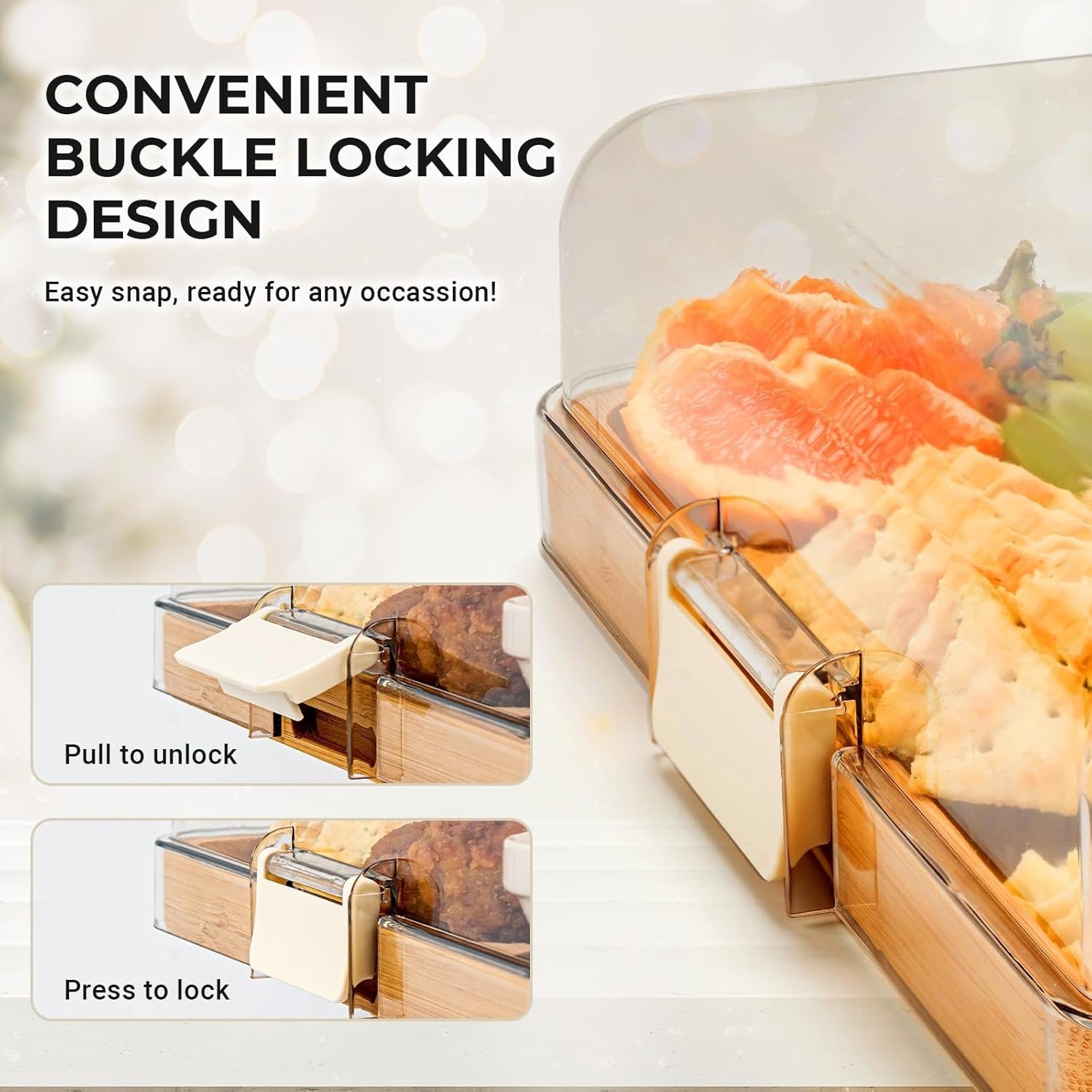 🎋 Bamboo Charcuterie Board with Lid & Buckle Locking 🔥
