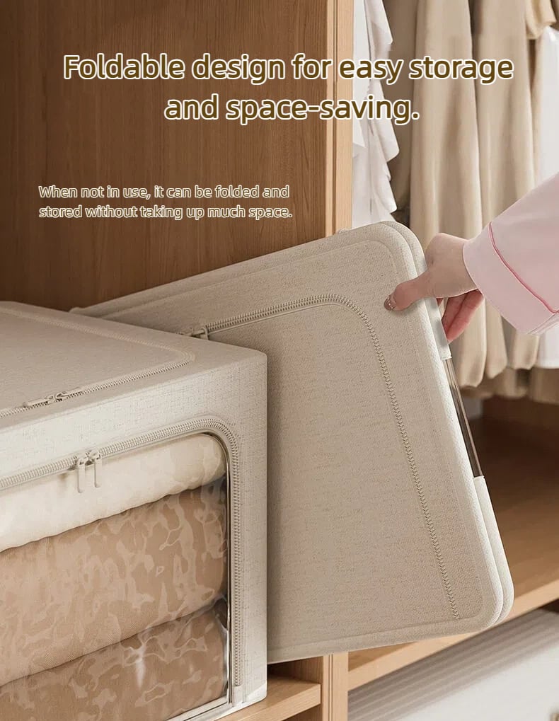 Extra-Large Foldable Fabric Storage Bins with Powder-coated steel frame