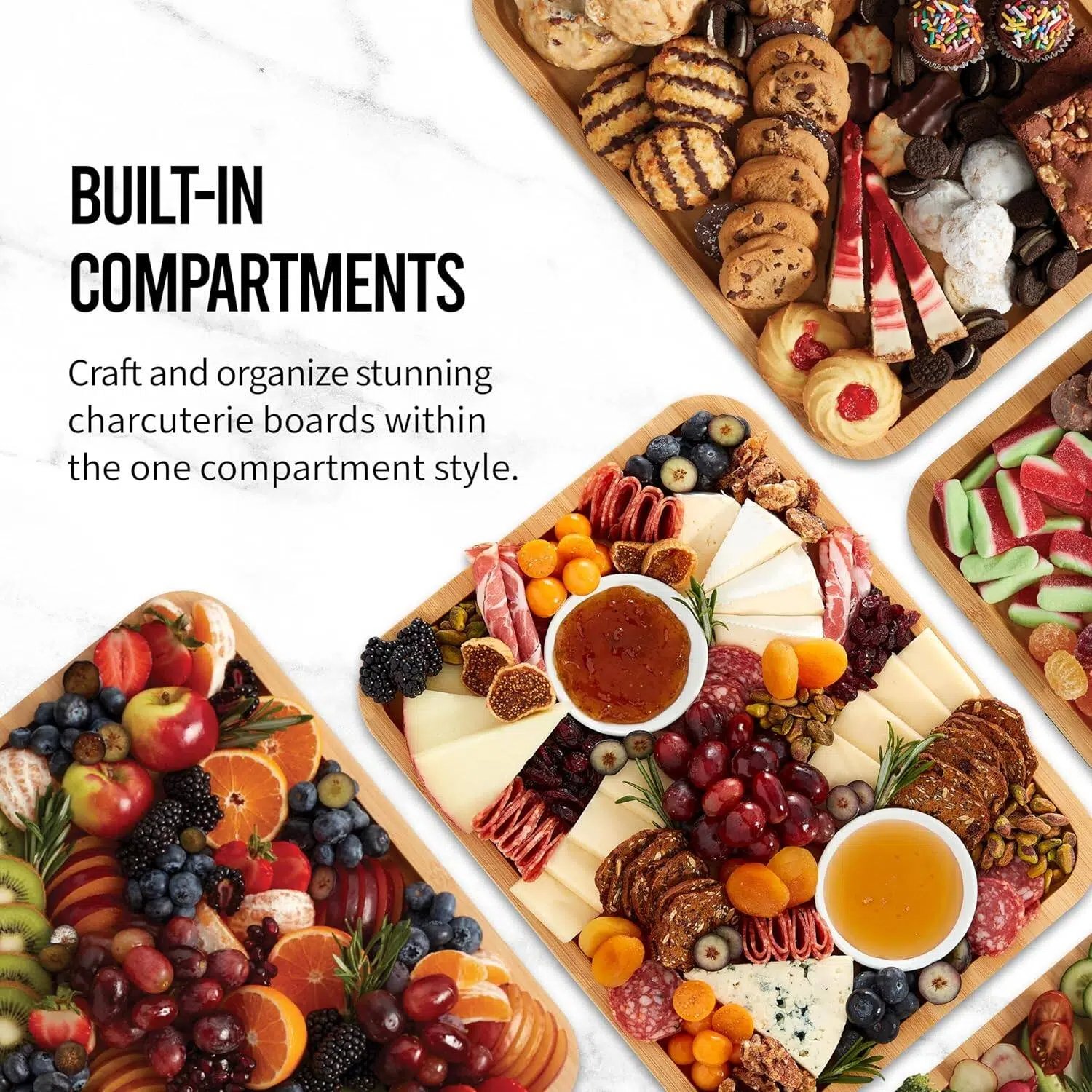 11"x14" Bamboo Prep & Serve Board with Locking Lid
