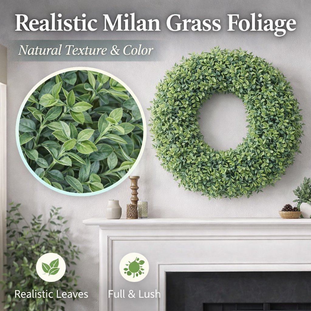 🎄 Milan Grass Wreath 🔥