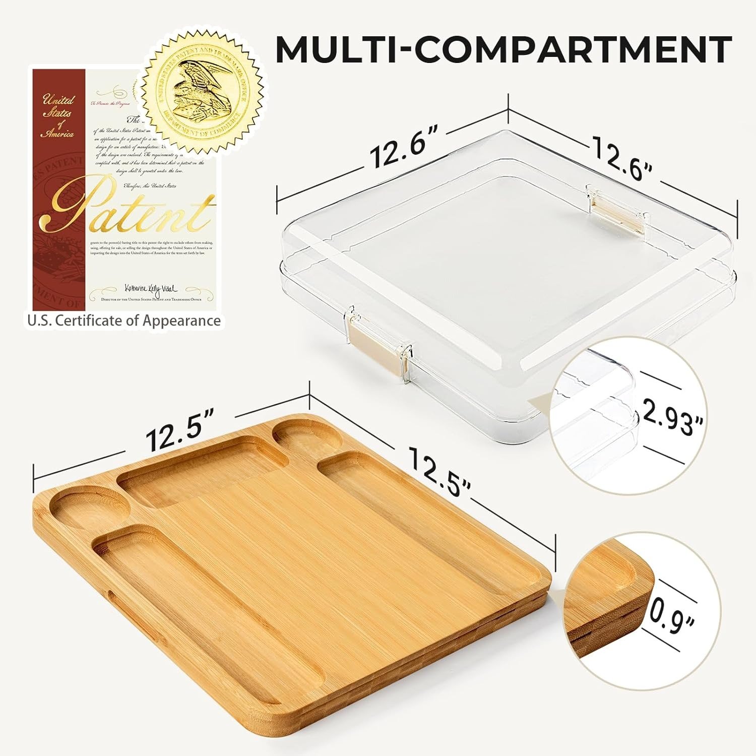 🎋 Bamboo Charcuterie Board with Lid & Buckle Locking 🔥