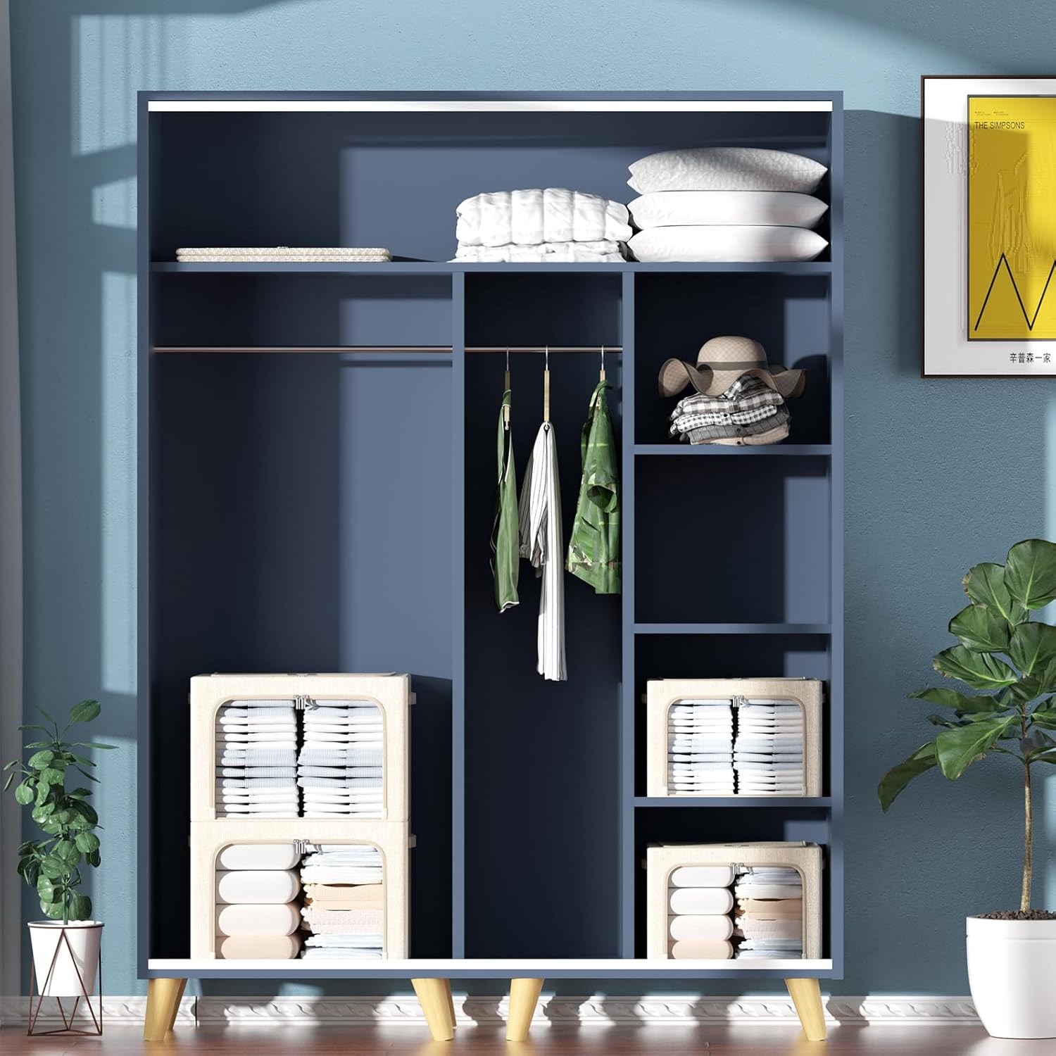 Extra-Large Foldable Fabric Storage Bins with Powder-coated steel frame
