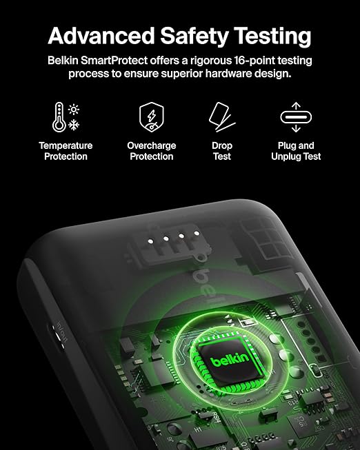Portable Charger Power Bank for iPhone/Android - 10,000mAh, 23W Battery Pack for Phone with Integrated USB-C, Lightning Cables - Pass-Through Capability, Charge 2 Devices at Once