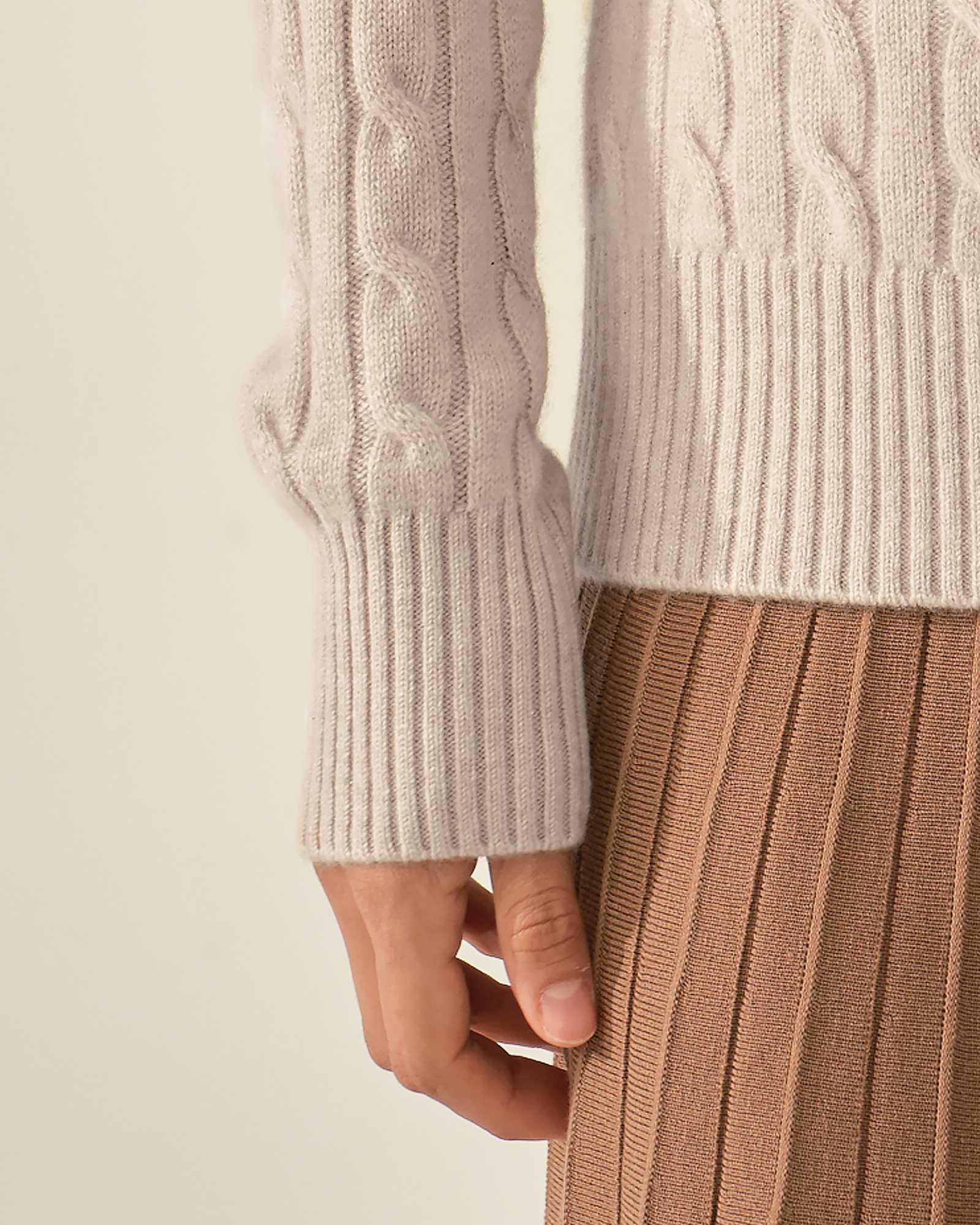 Pure Cashmere Cable Knit Sweater for Women