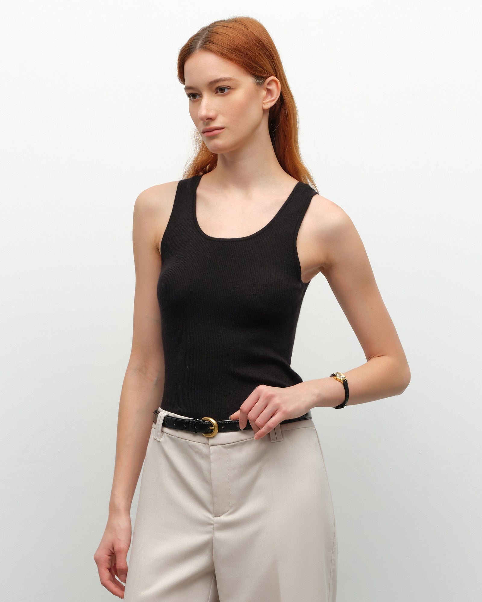 Soft Cashmere Silk Sleeveless Tank