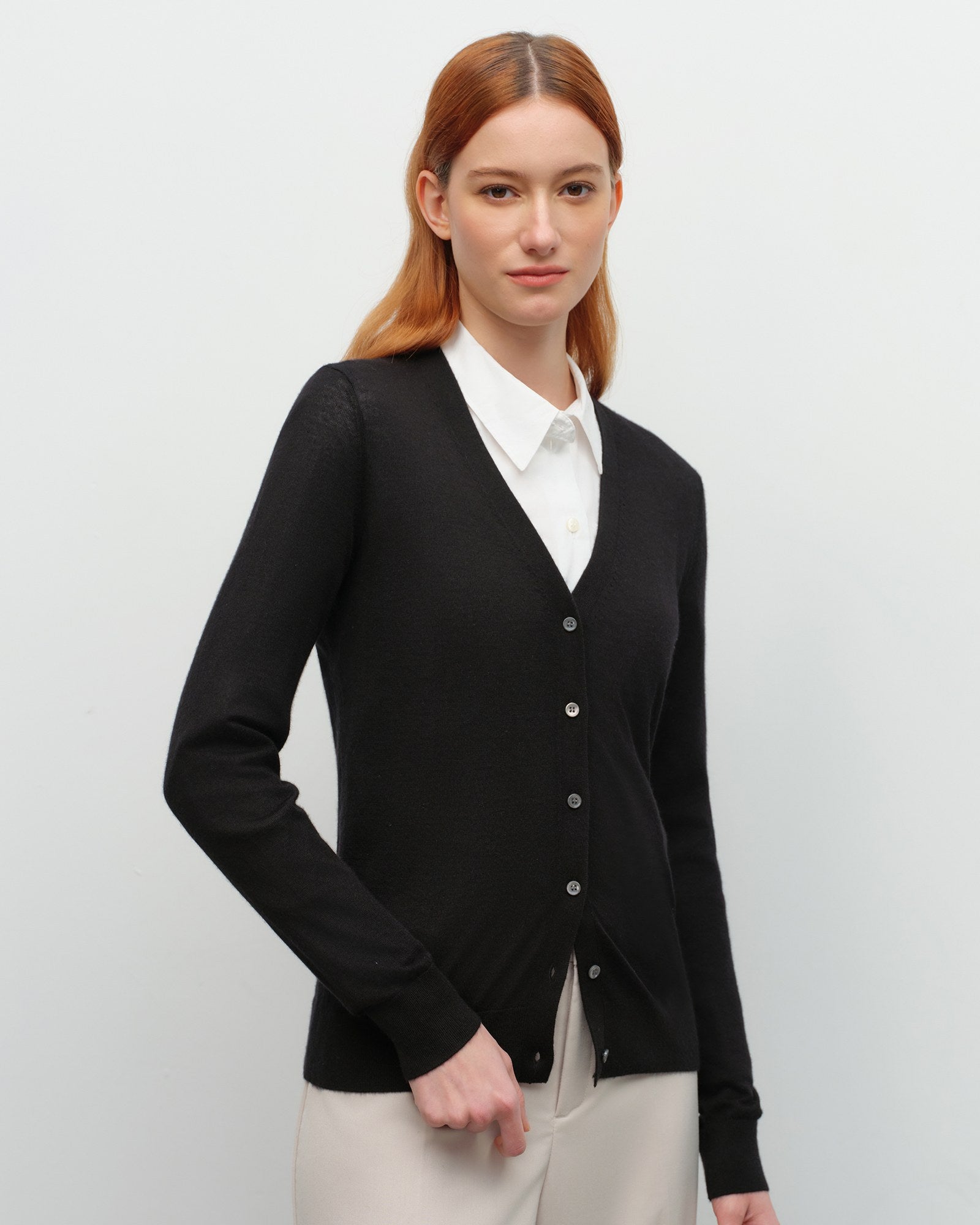 Soft Cashmere Silk V-Neck Cardigan