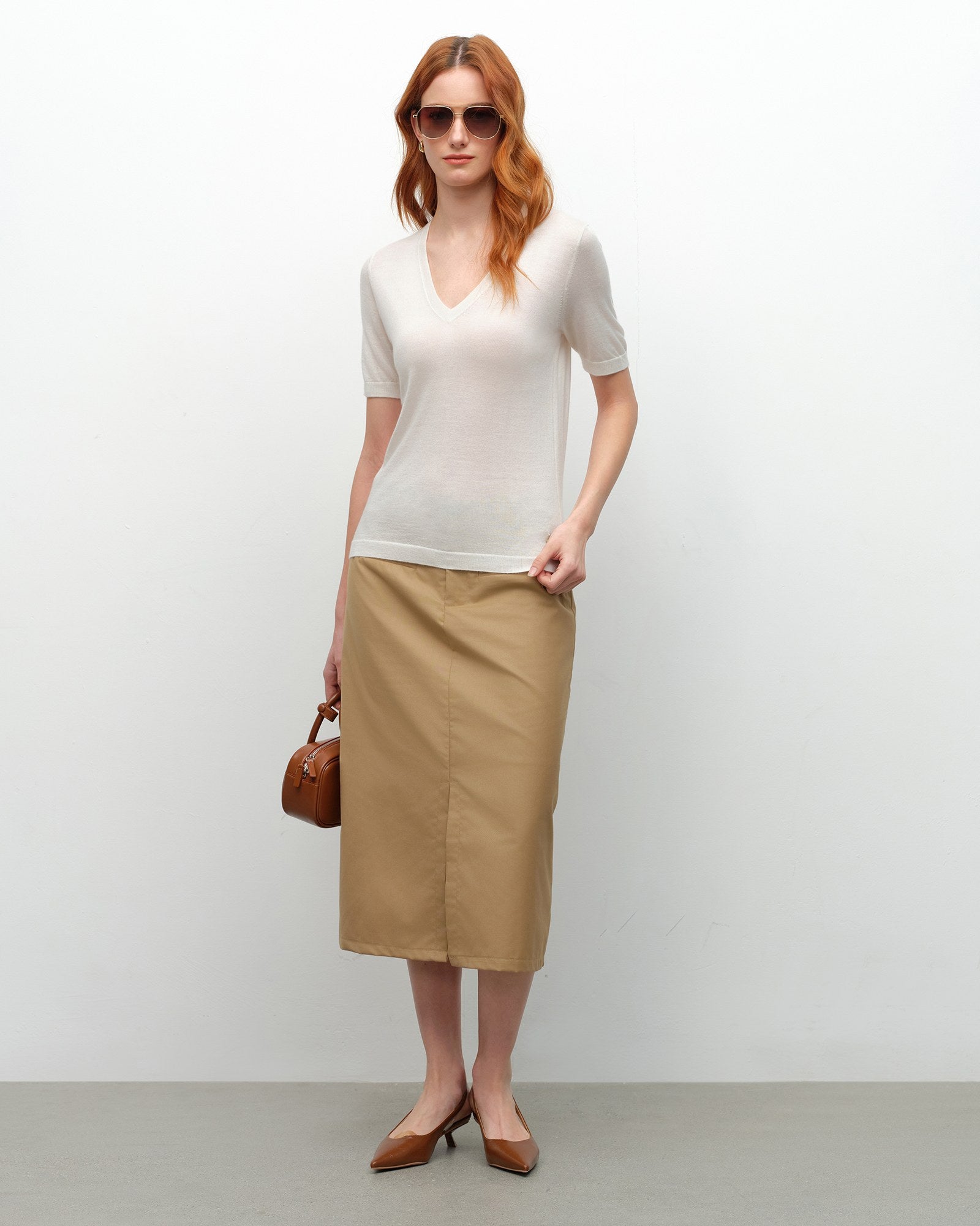 Breathable Cashmere Silk Summer T-Shirt