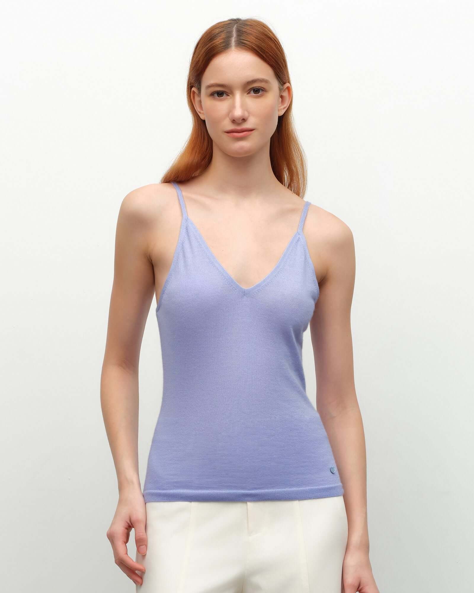 Lightweight Cashmere Silk V-Neck Tank