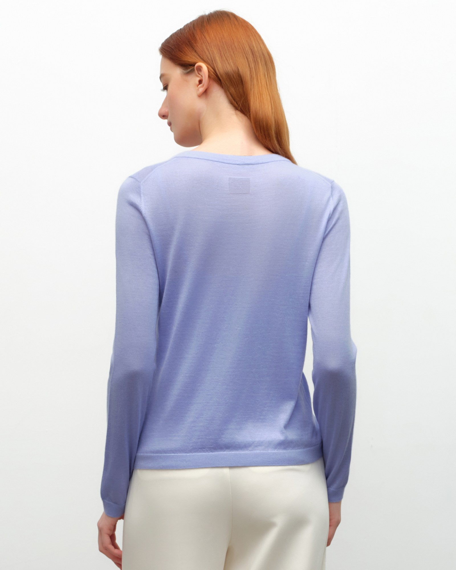 Lightweight Cashmere Silk Crew Cardigan
