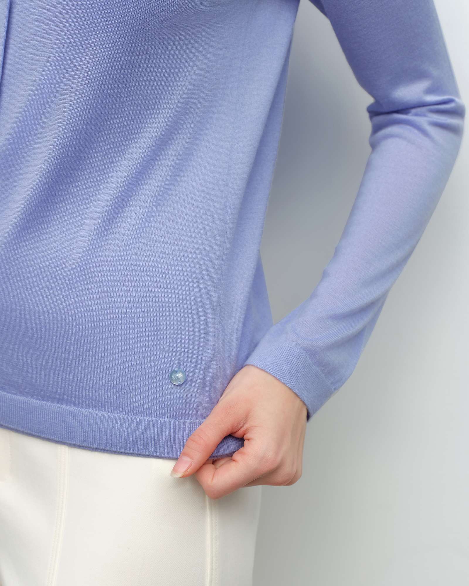 Lightweight Cashmere Silk Crew Cardigan