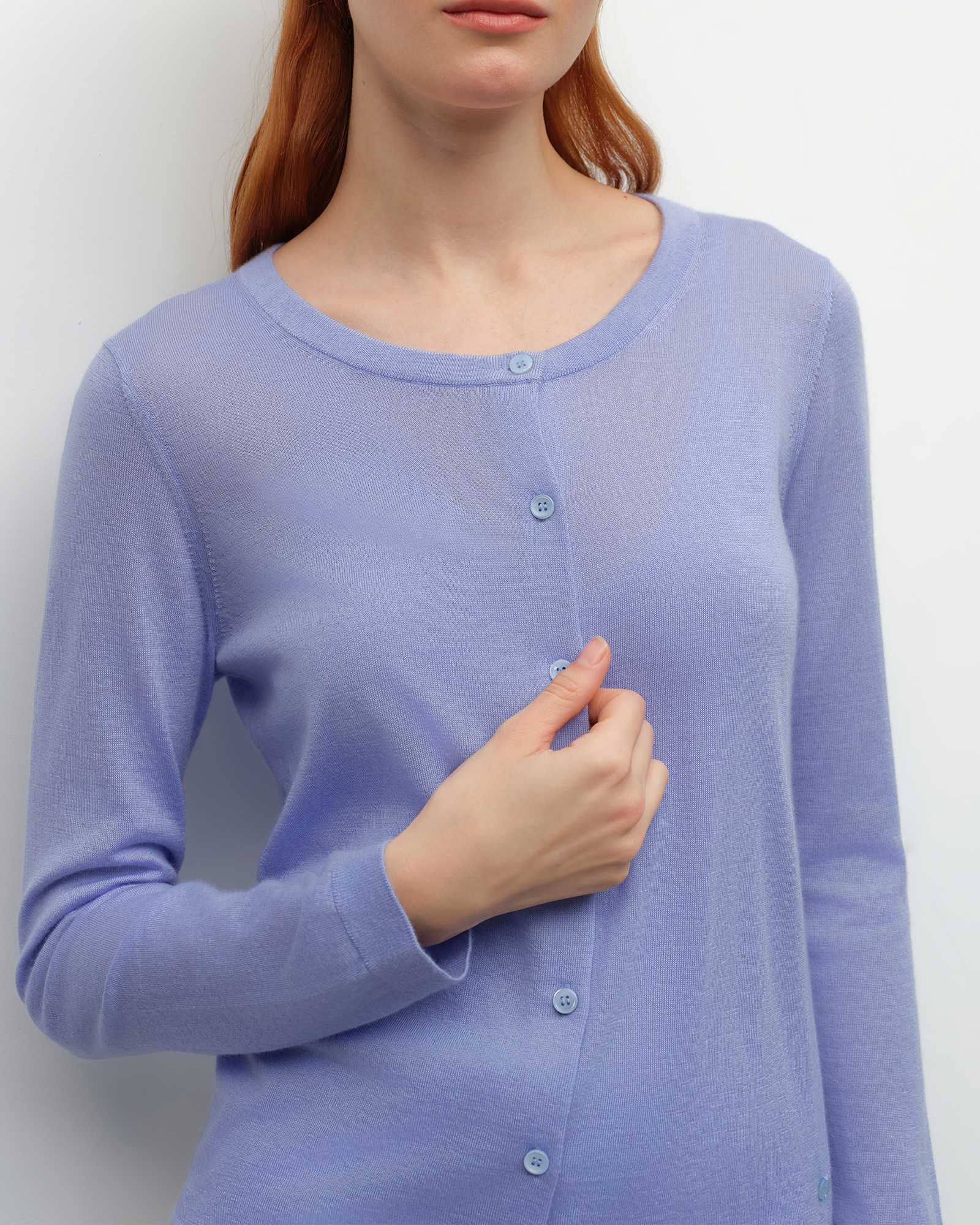 Lightweight Cashmere Silk Crew Cardigan