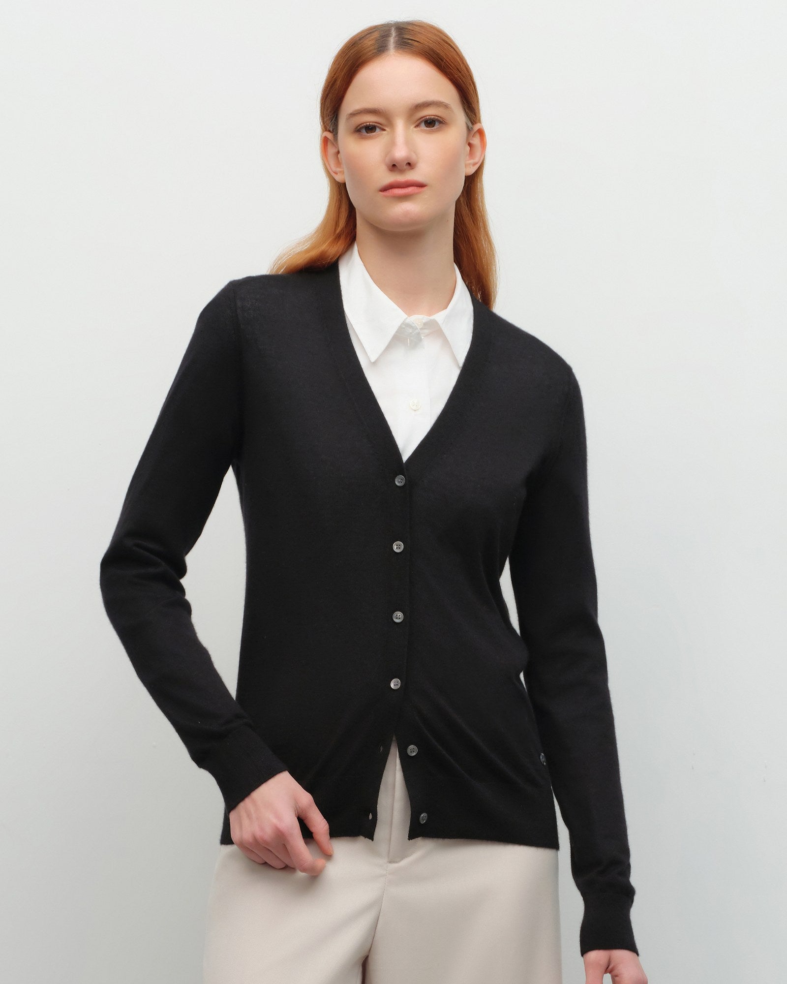 Soft Cashmere Silk V-Neck Cardigan