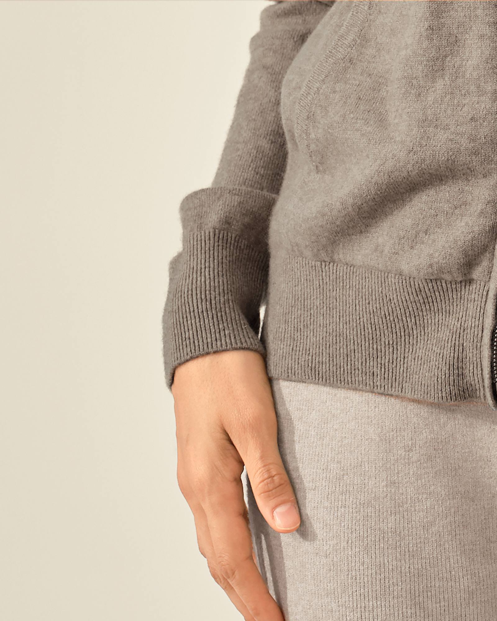 Pure Cashmere Zip-Up Hoodie for Women