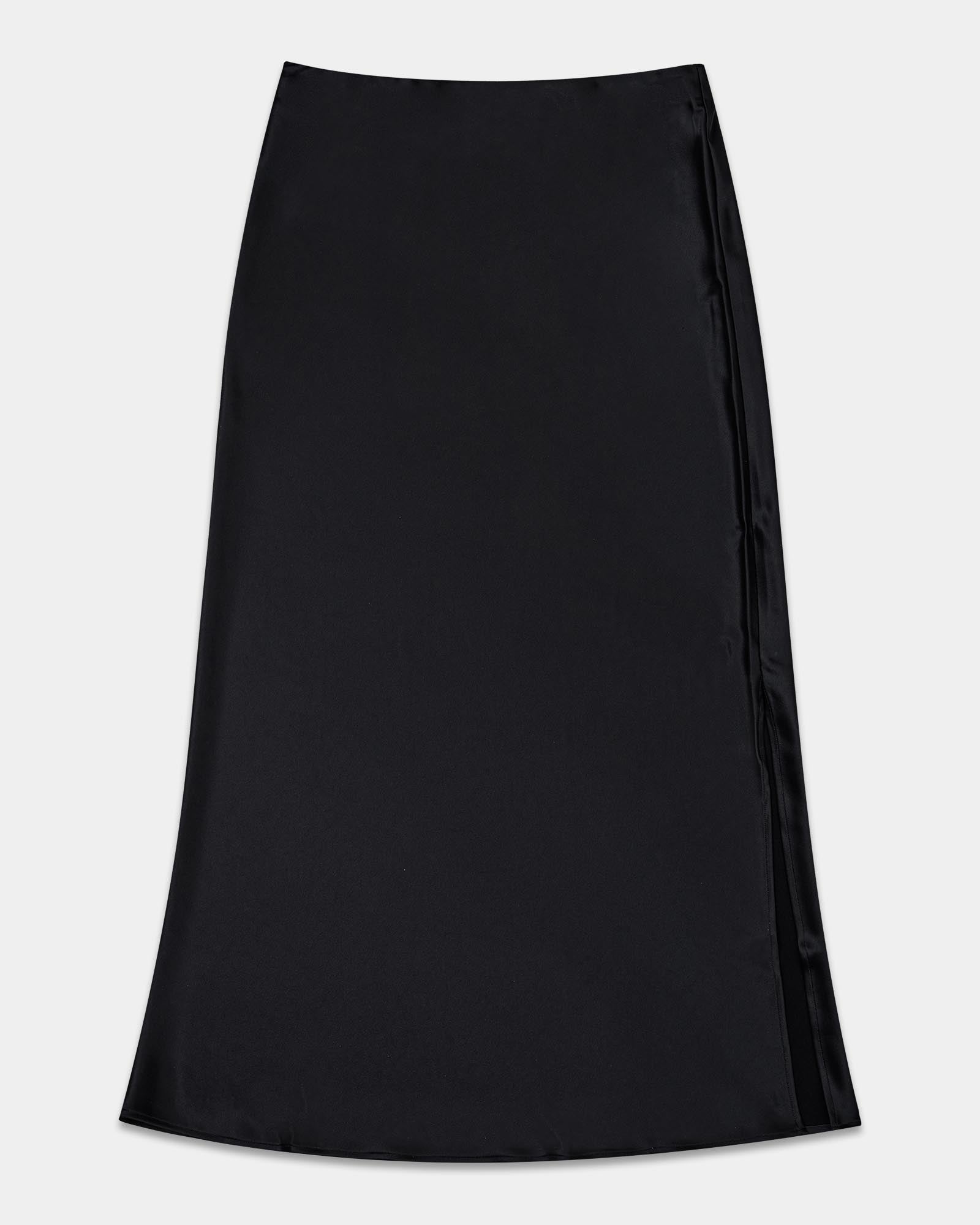 Elegant Silk Midi Slip Skirt