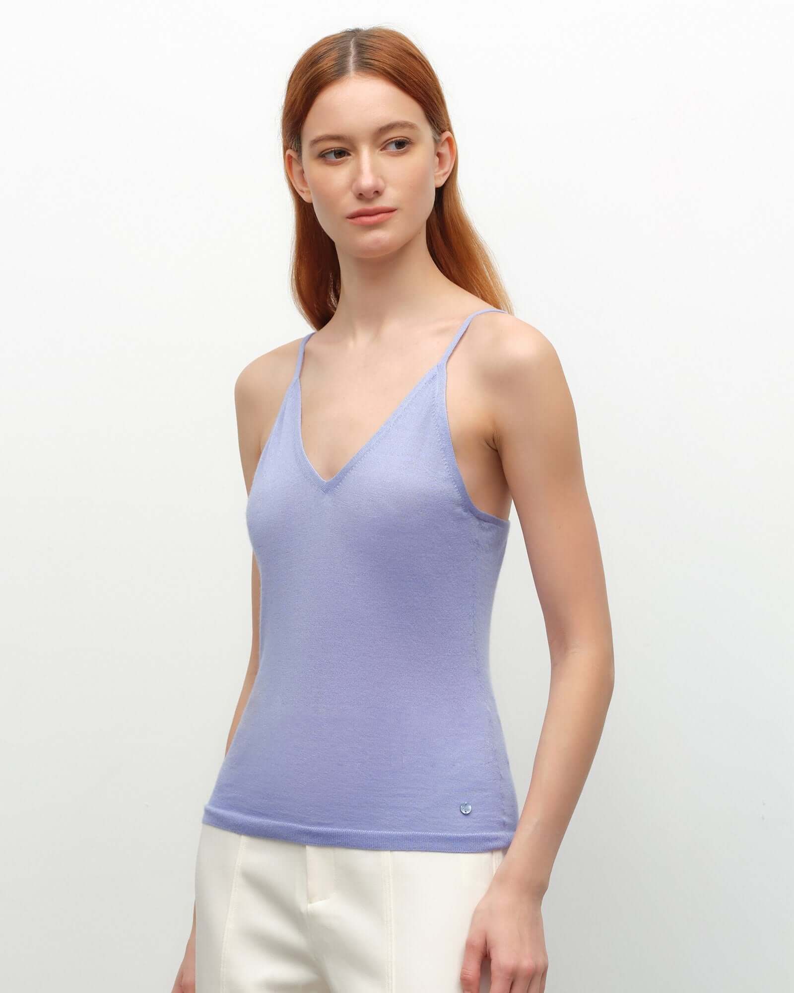 Lightweight Cashmere Silk V-Neck Tank