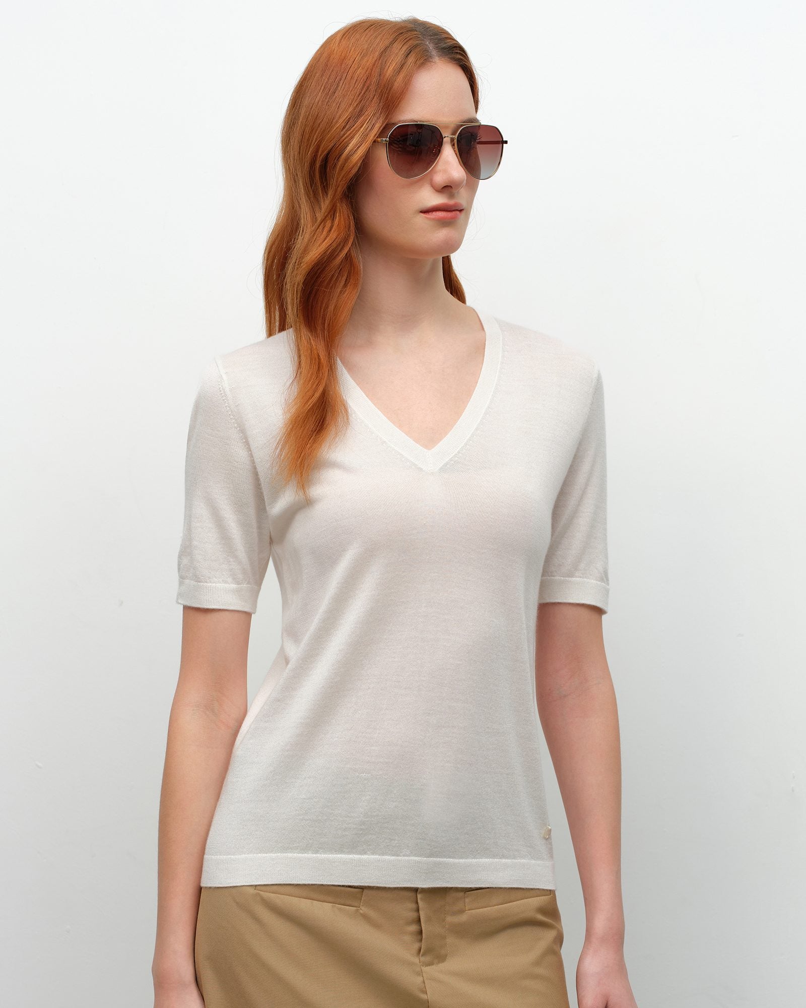 Breathable Cashmere Silk Summer T-Shirt