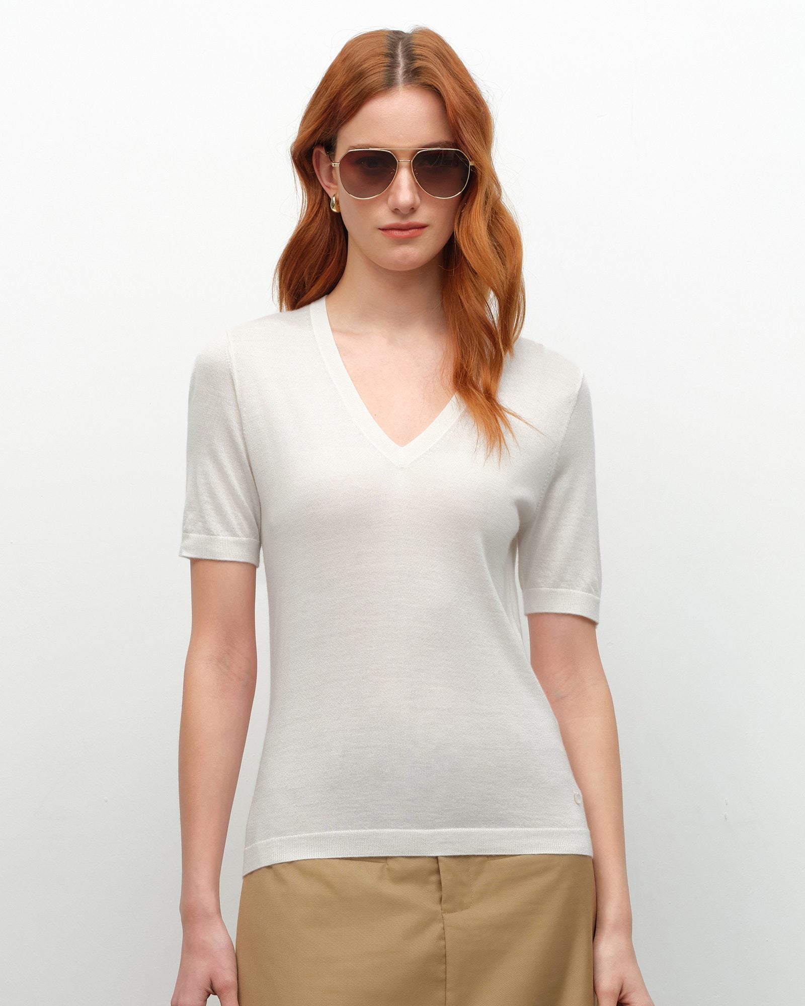 Breathable Cashmere Silk Summer T-Shirt