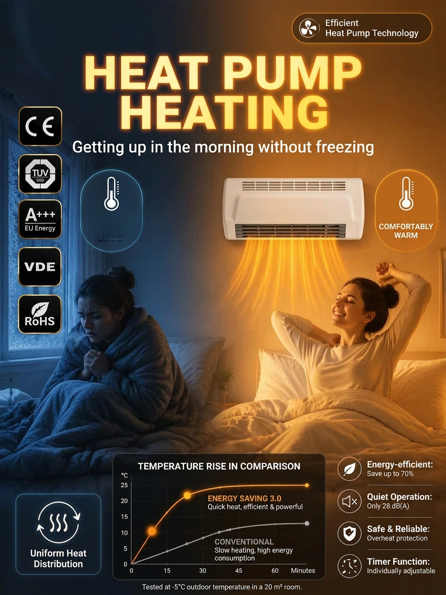 Energy-efficient 3.0 wall-mounted residential air conditioner for heating and cooling